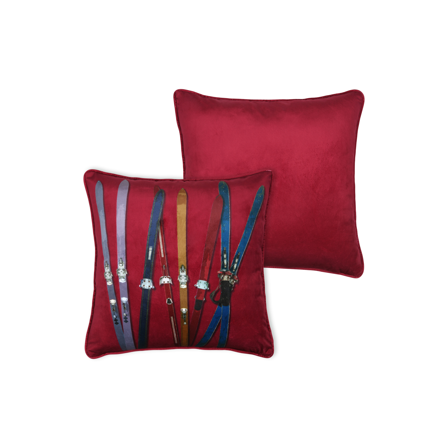Coussin rectangulaire à motif skis vintage — vue 3