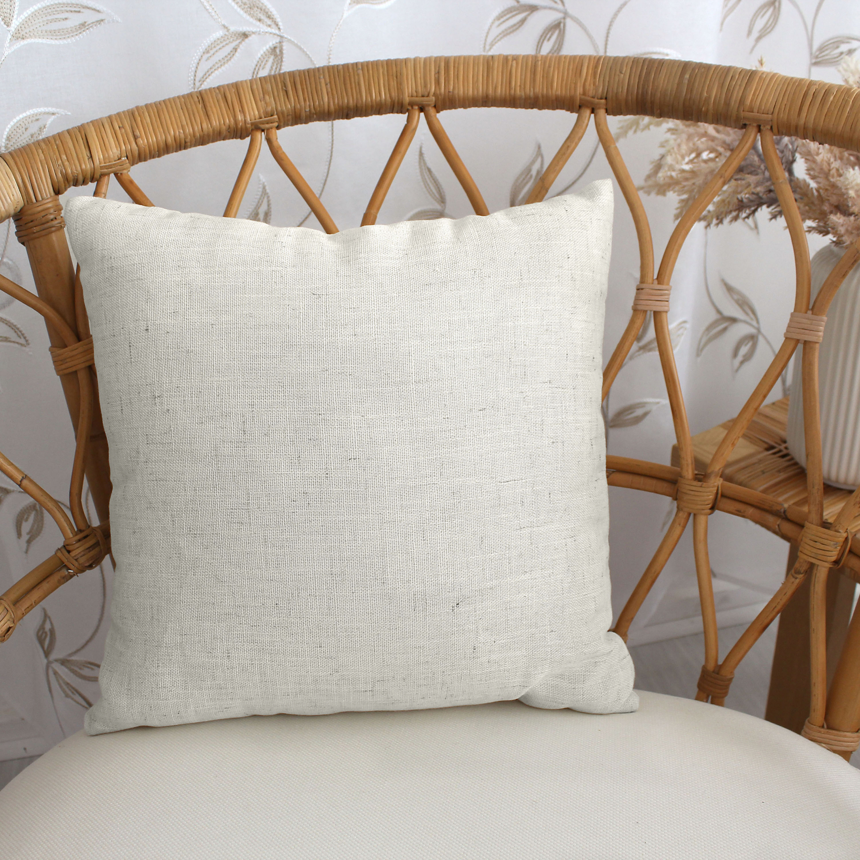 Coussin carré effet lin — vue 4