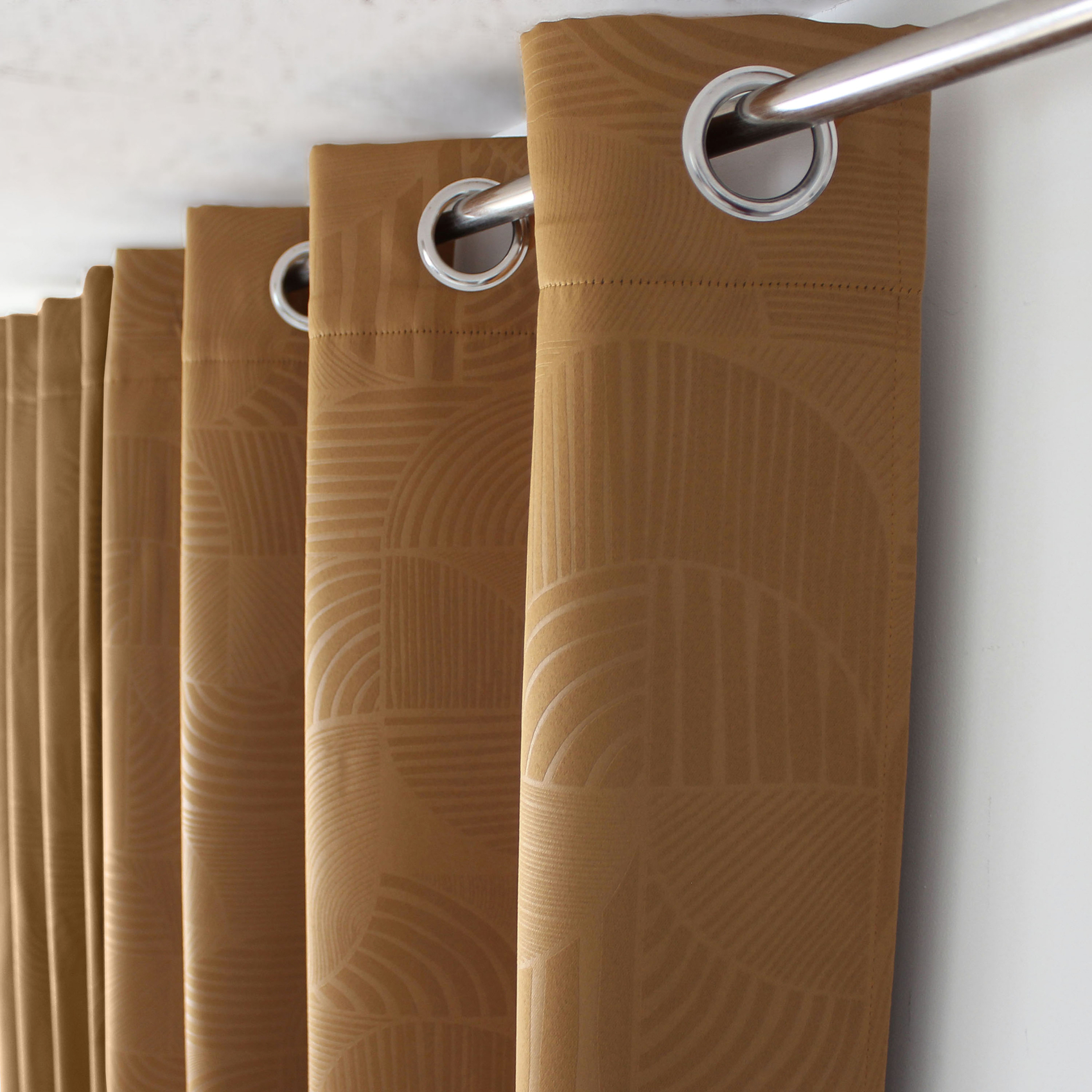 Rideau à oeillets occultant imprimé géométrique — vue 3