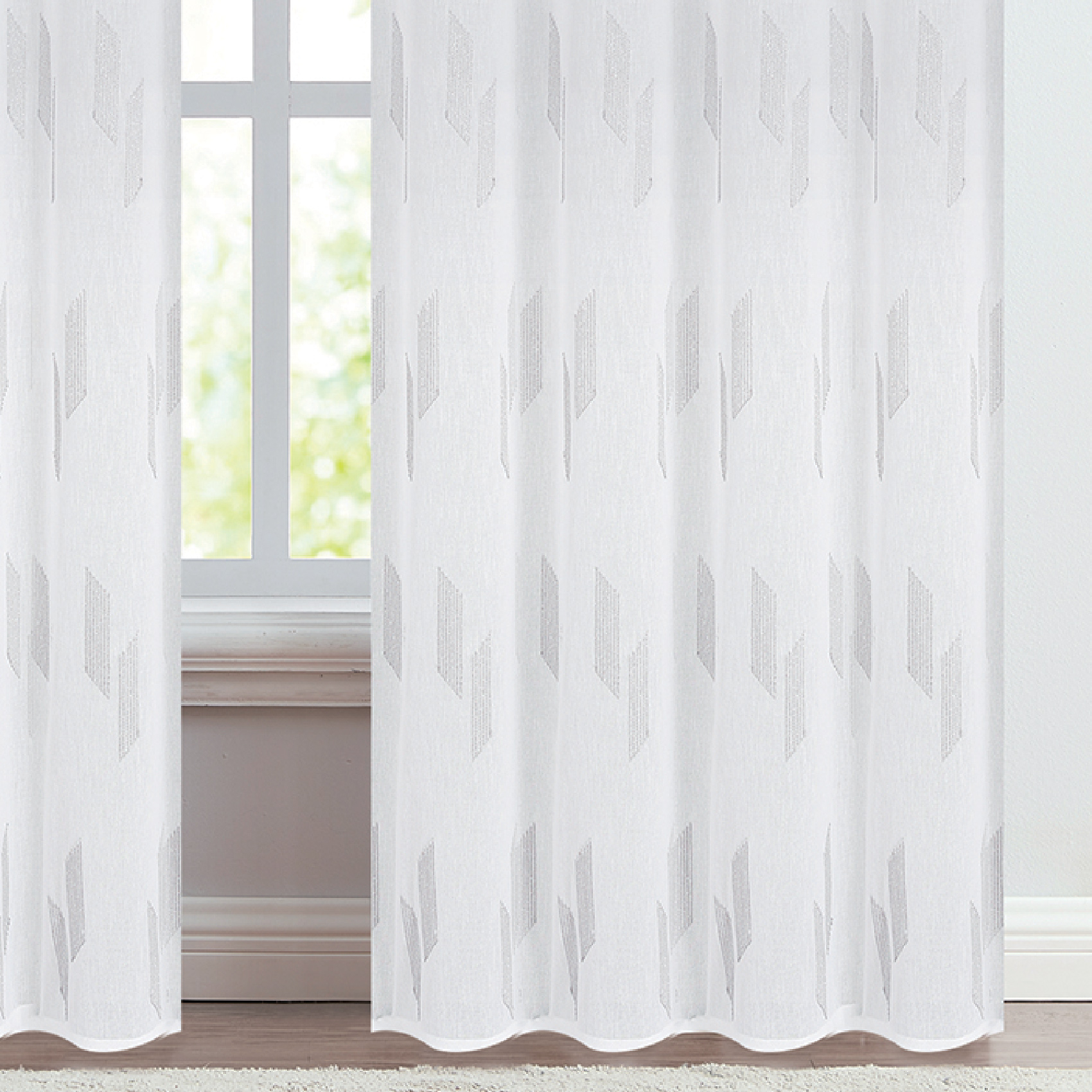 Voilage à oeillets brodé brillant — vue 6