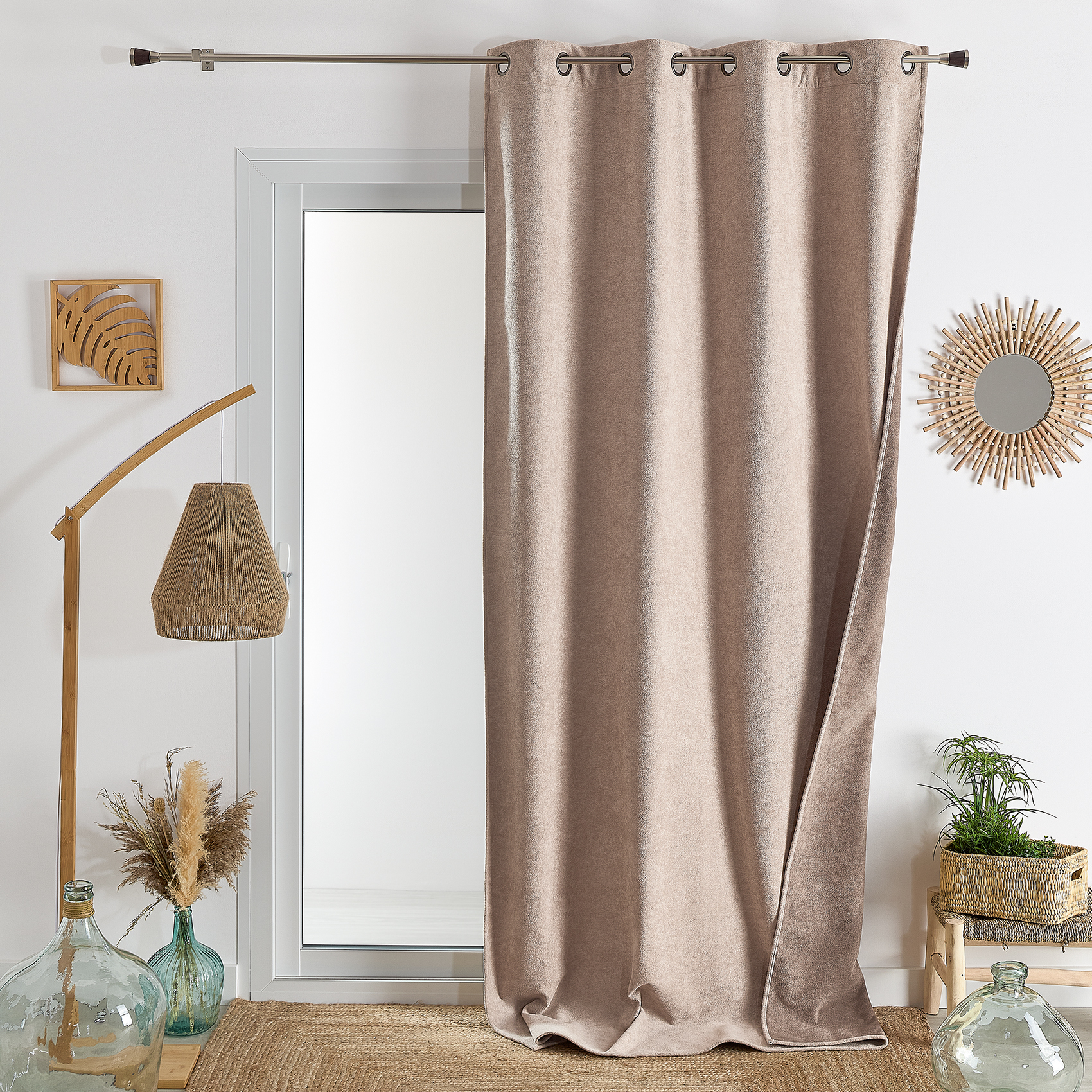 Rideau thermique et occultant double face aspect doudou