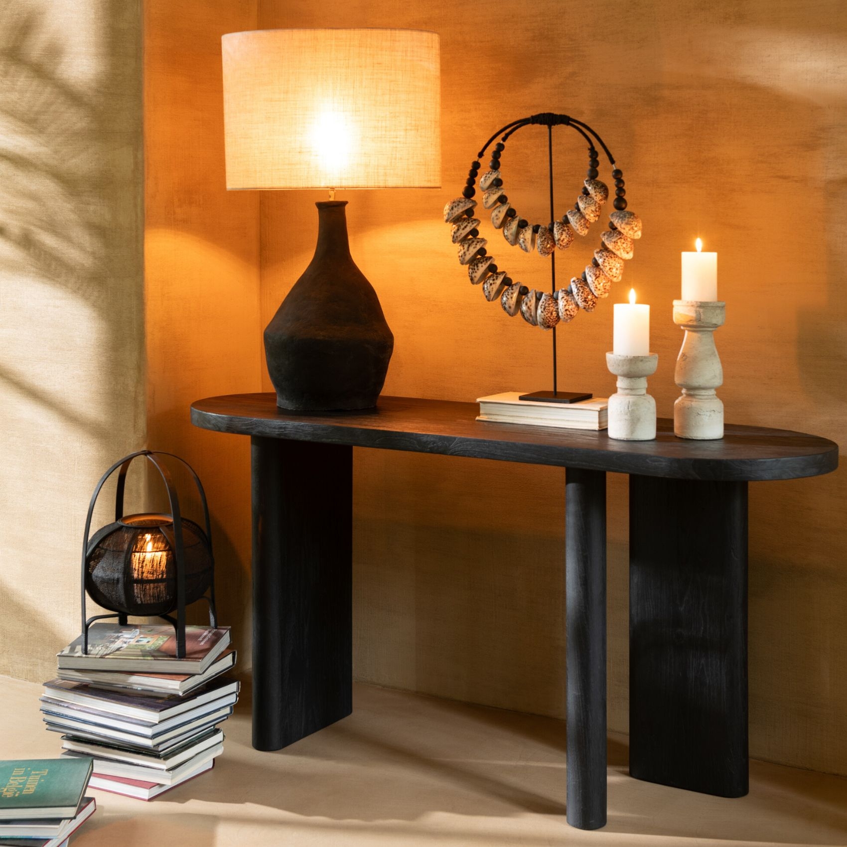 Meuble console en bois de teck — vue 3
