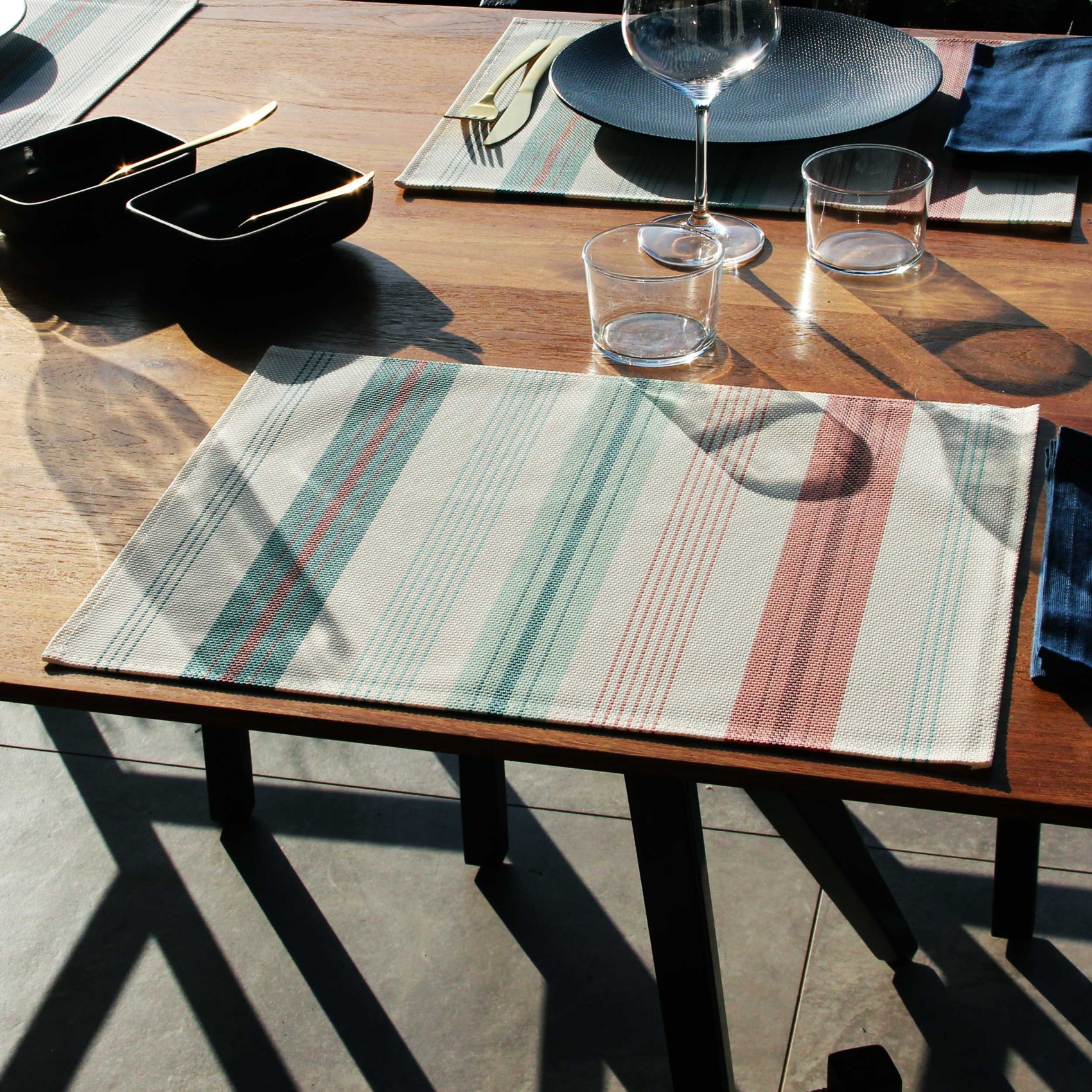 Set de table rayé plastique — vue 3