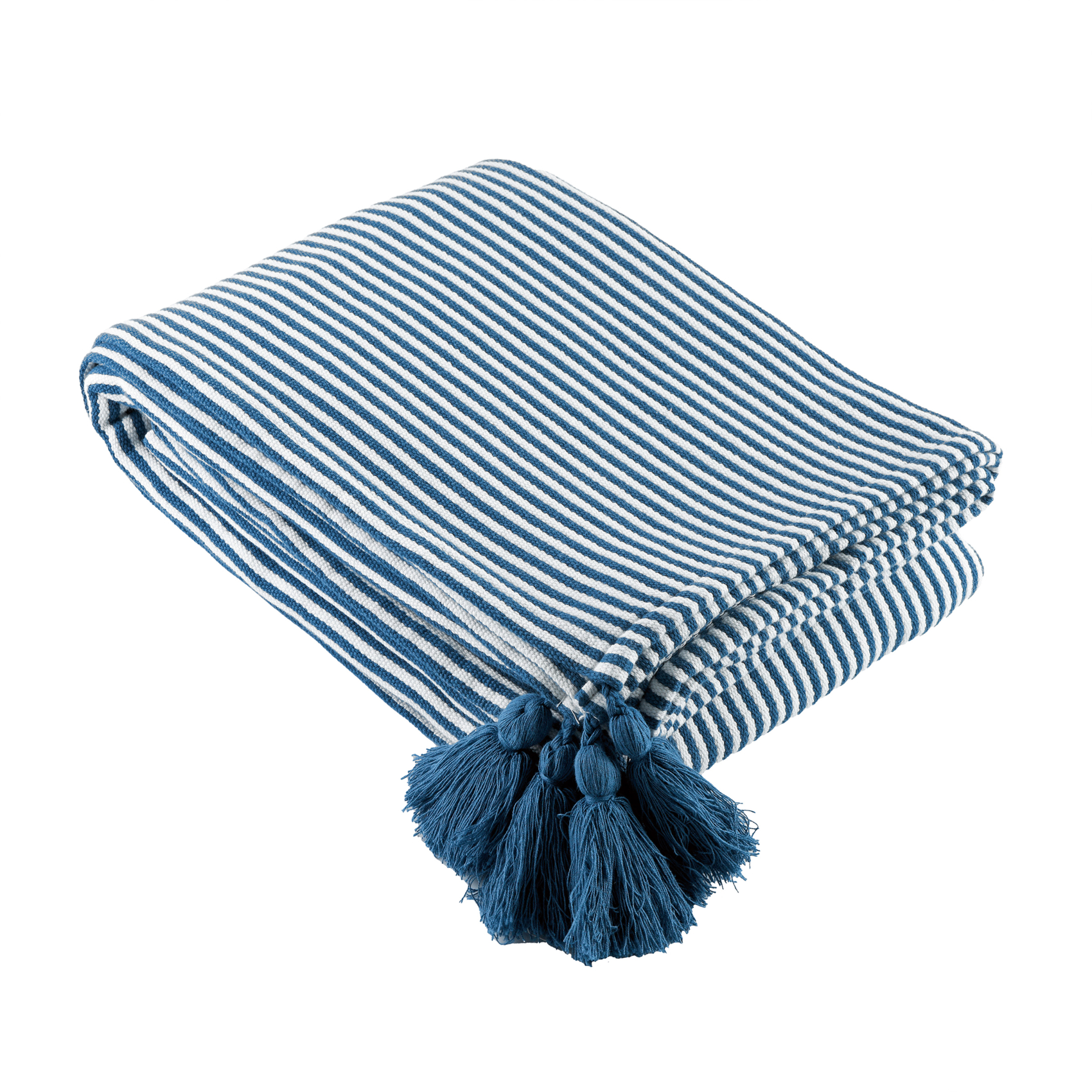 Plaid rayé à pompons — vue 4