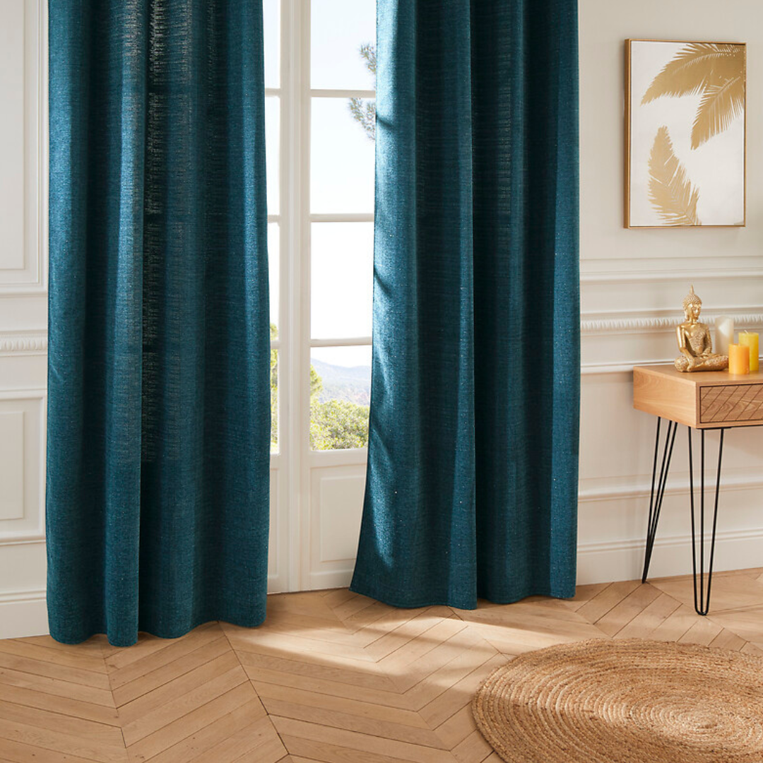 Rideau semi-occultant rayures chinées — vue 4