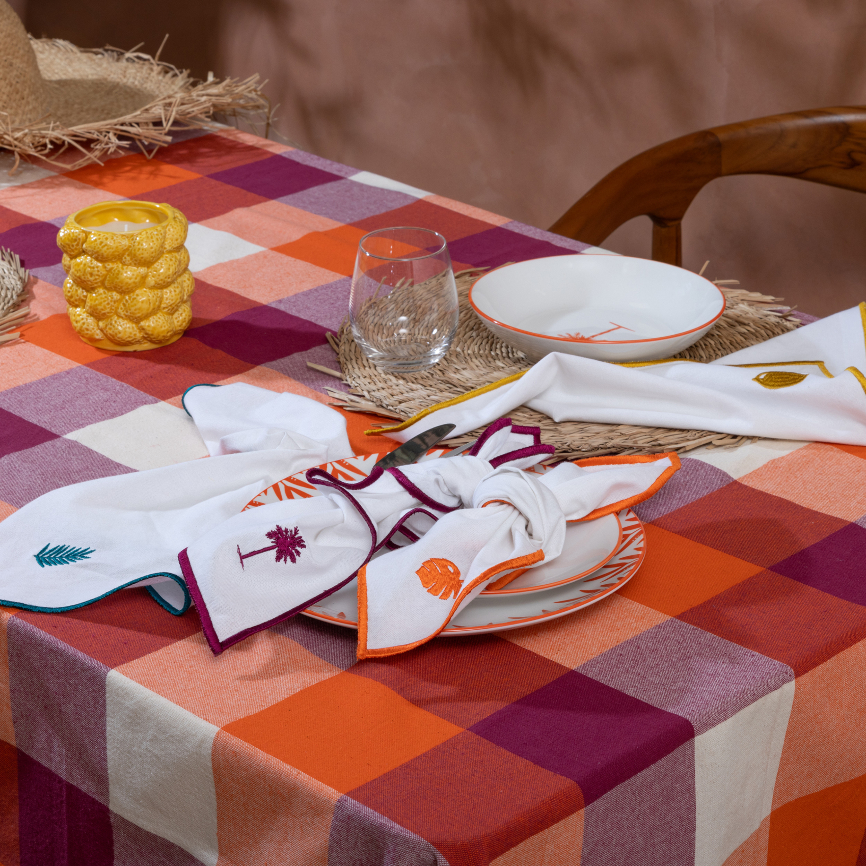 Lot de 4 serviettes de table brodées — vue 3