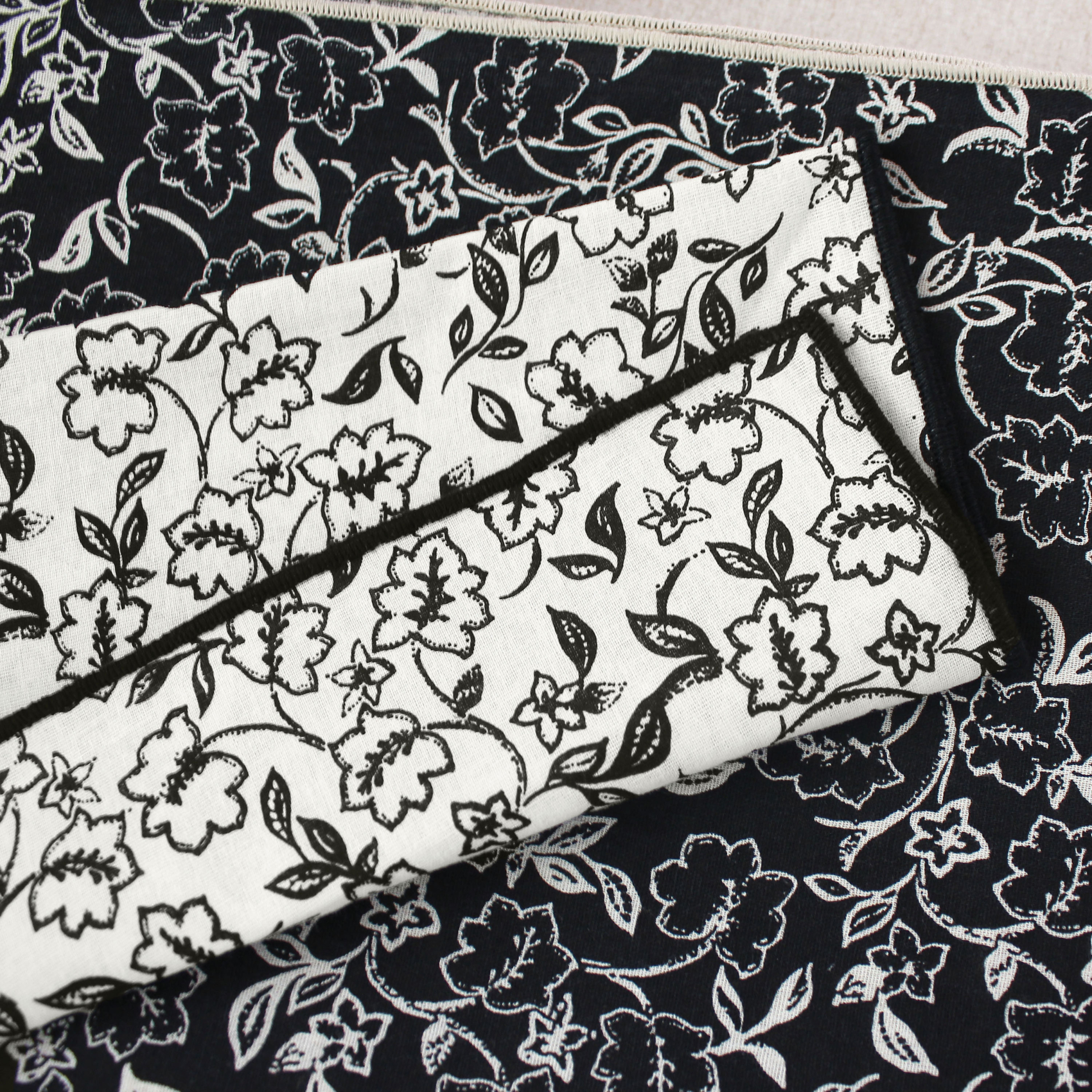 Lot de 4 serviettes de table motif fleuri — vue 5