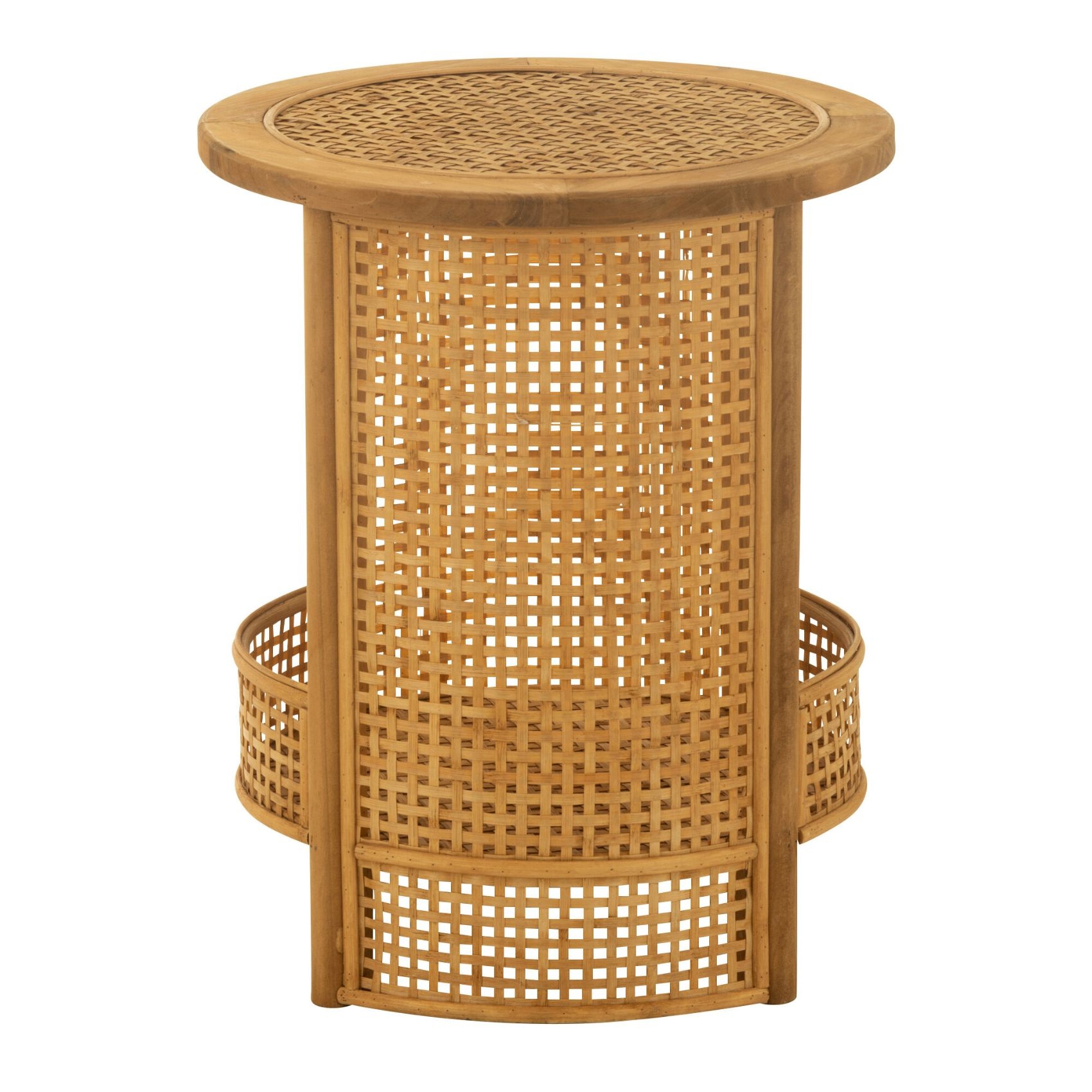 Table basse salon rotin à double plateaux — vue 3