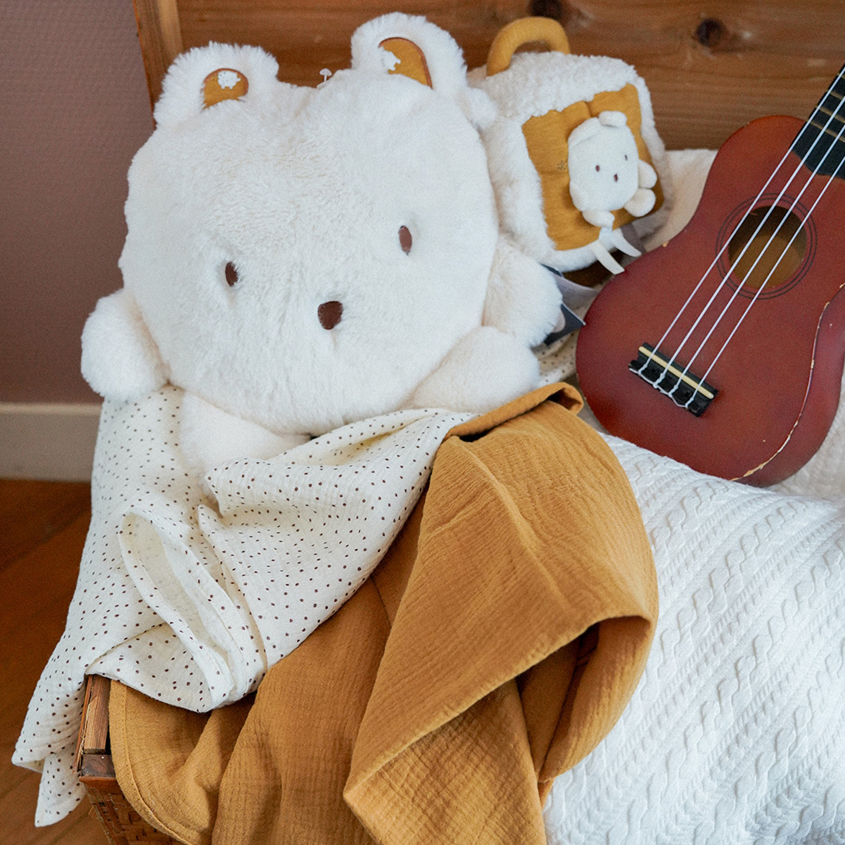 Peluche double face ultra-douce lapin — vue 3