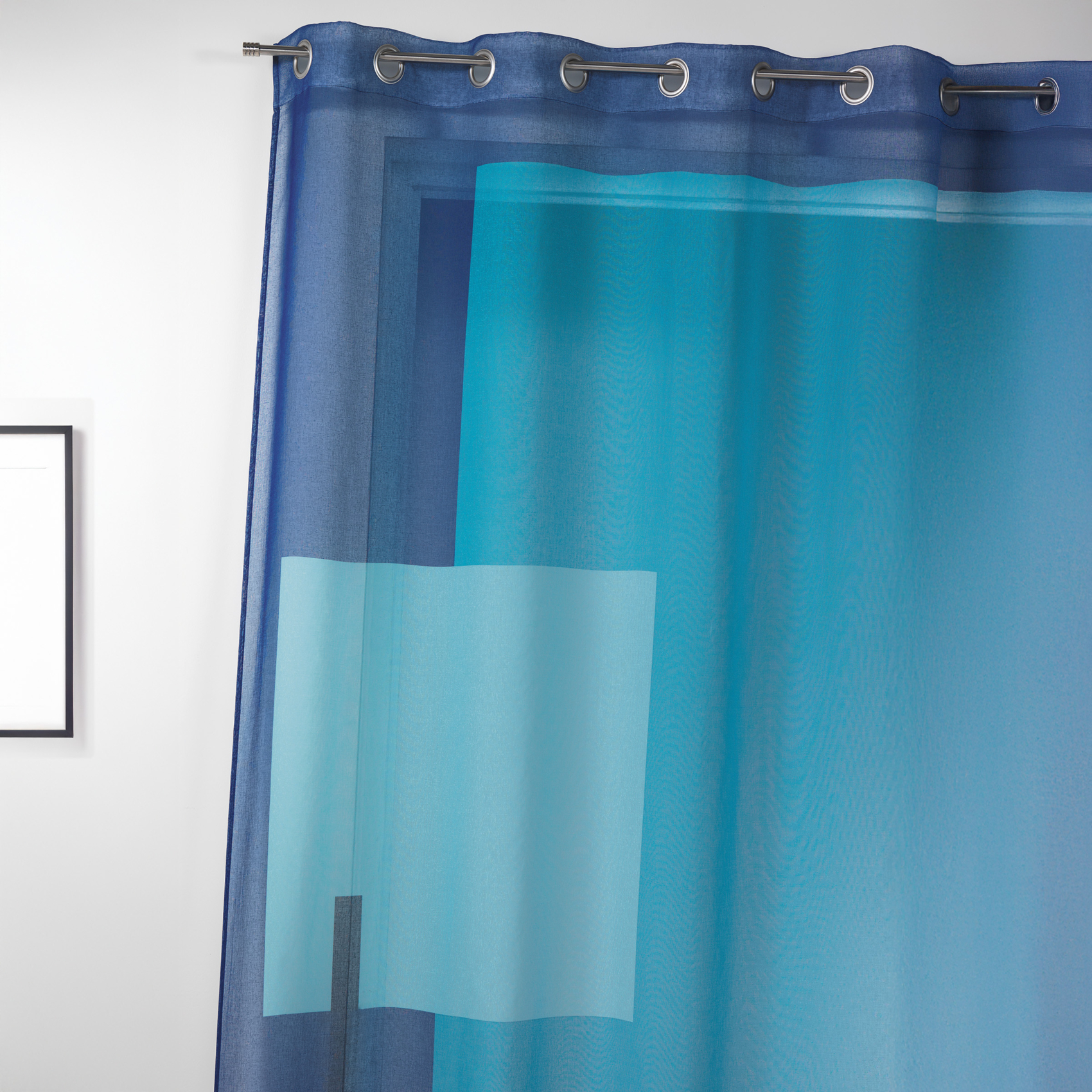 Voilage en étamine imprimée à motifs graphiques