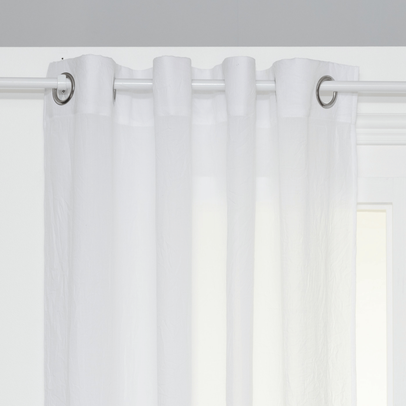 Voilage uni chiné poly-coton — vue 3