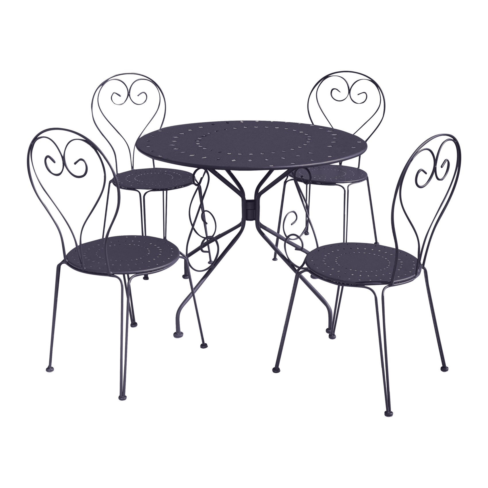 Salon de jardin bistrot en acier anthracite — vue 3