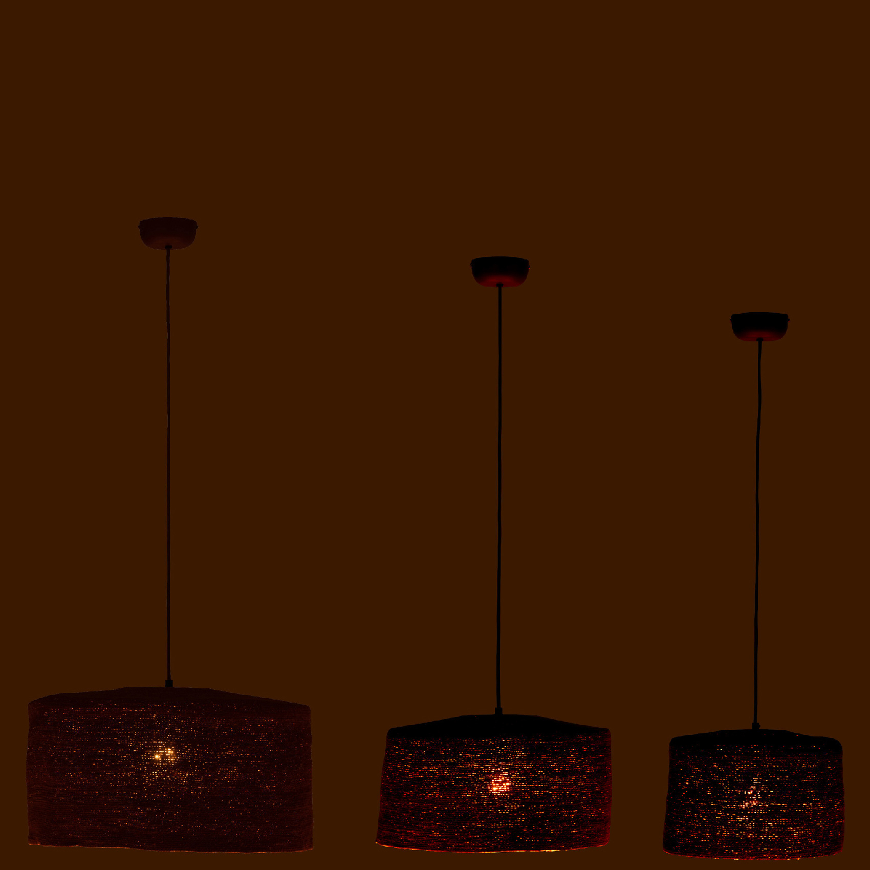 Lot de 3 suspensions en jonc — vue 5