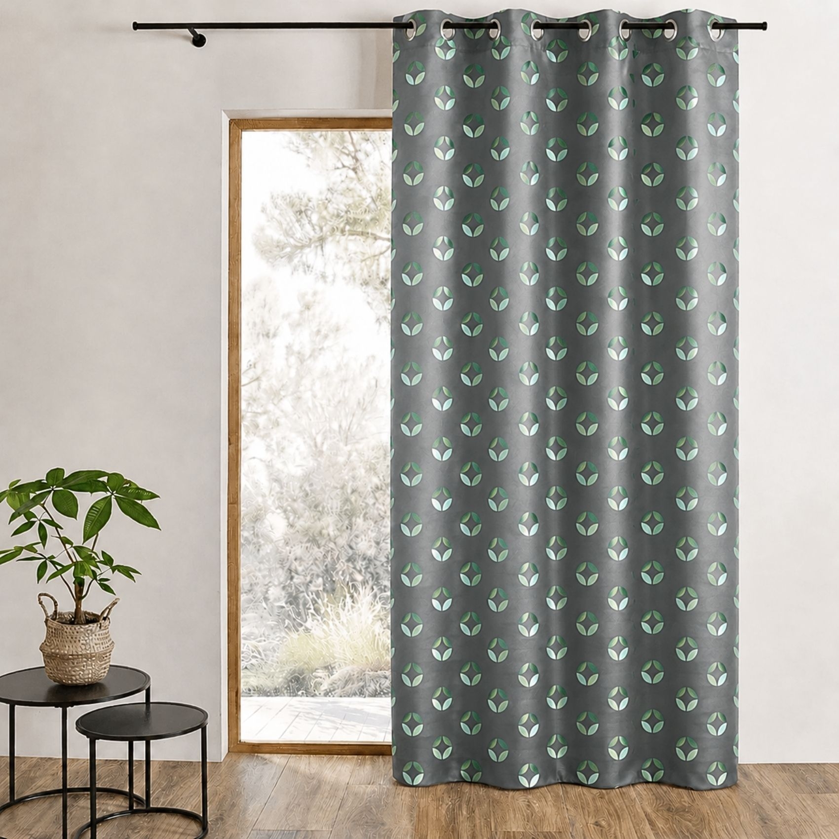 Rideau tamisant en jacquard à motifs de rosaces — vue 5
