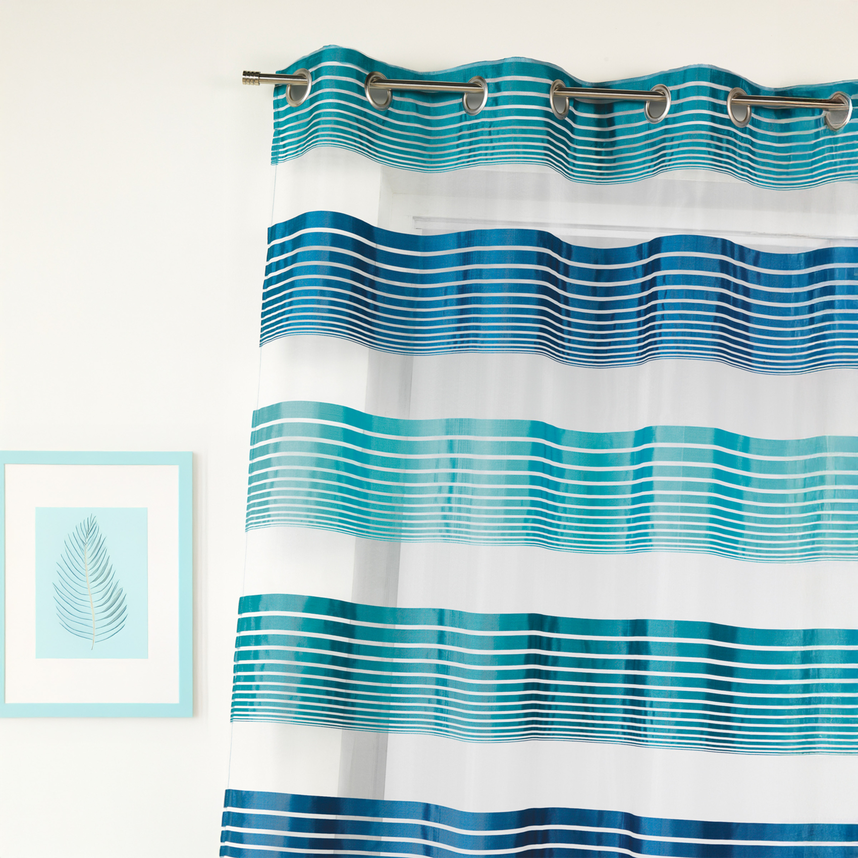 Voilage en organza à fines rayures horizontales — vue 5