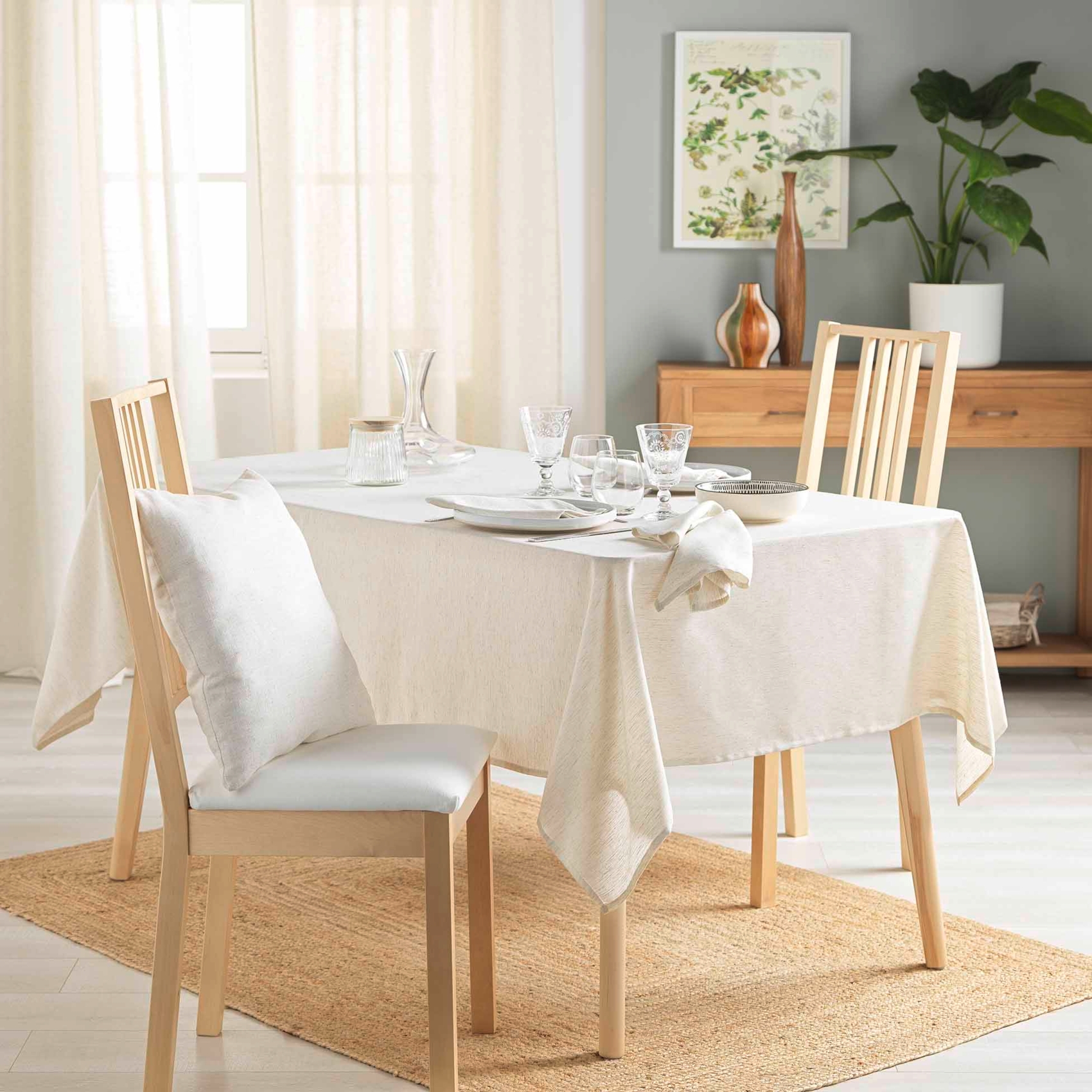 Nappe rectangle en poly-lin avec finition ourlet — vue 5