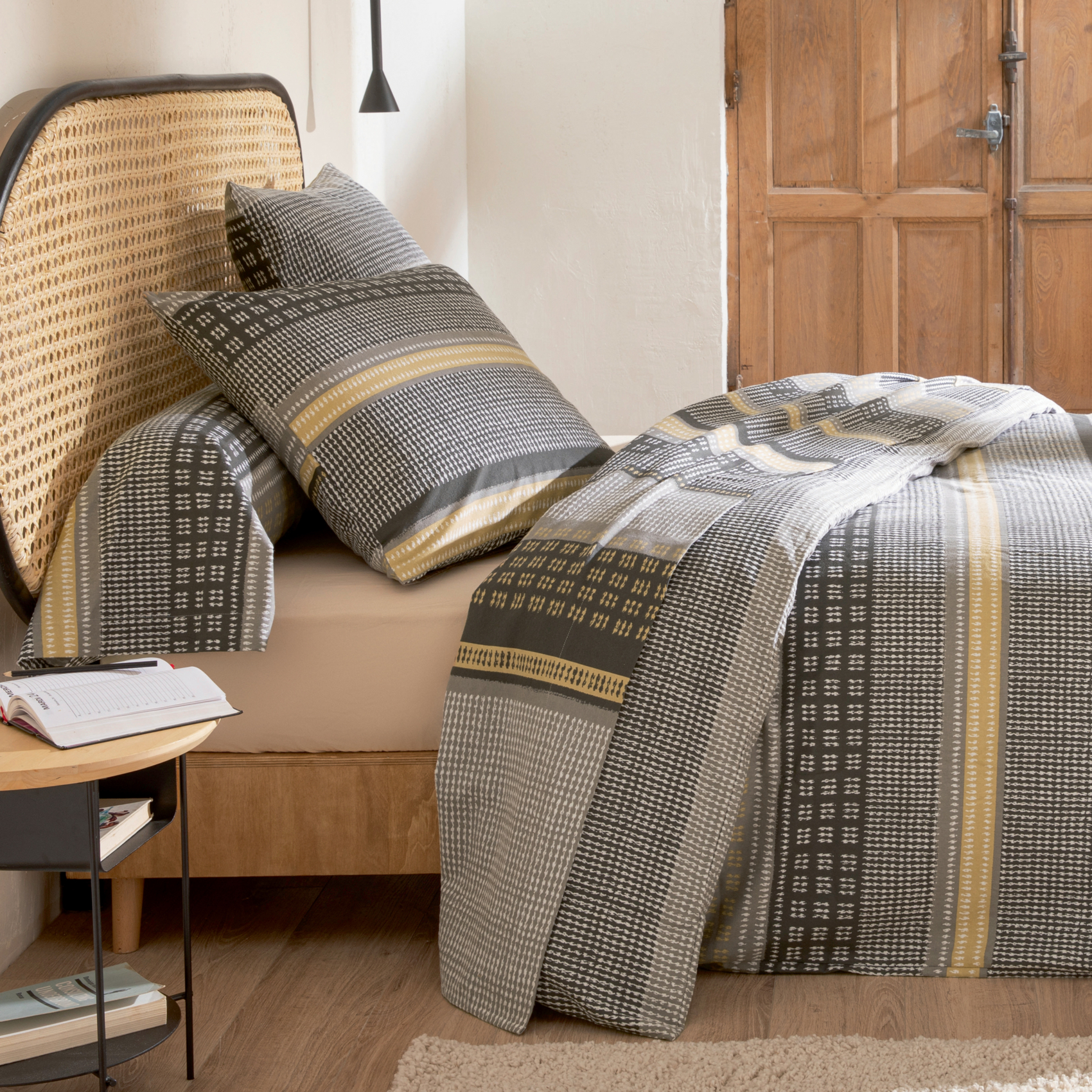 Parure de lit 2 pièces  flanelle géométrique housse + taie — vue 4