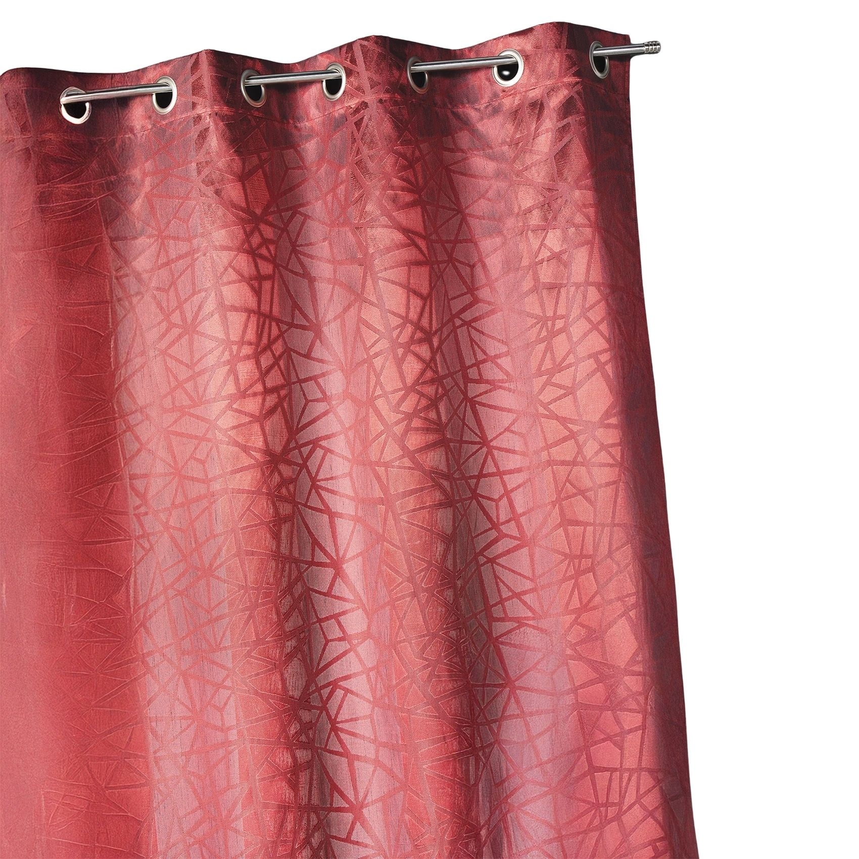 Rideau jacquard à imprimés et rayures verticales — vue 4
