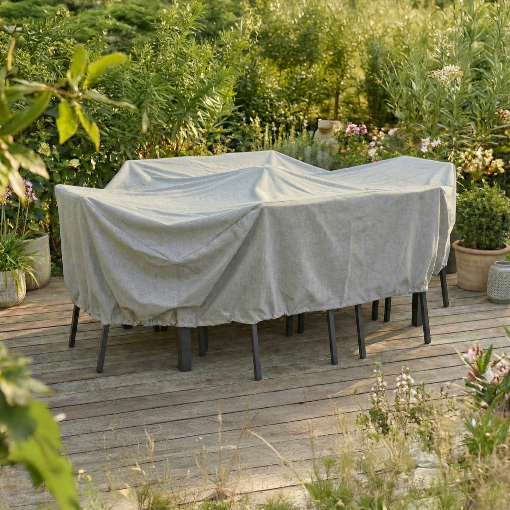 Housse de protection table de jardin rectangulaire et chaises — vue 3