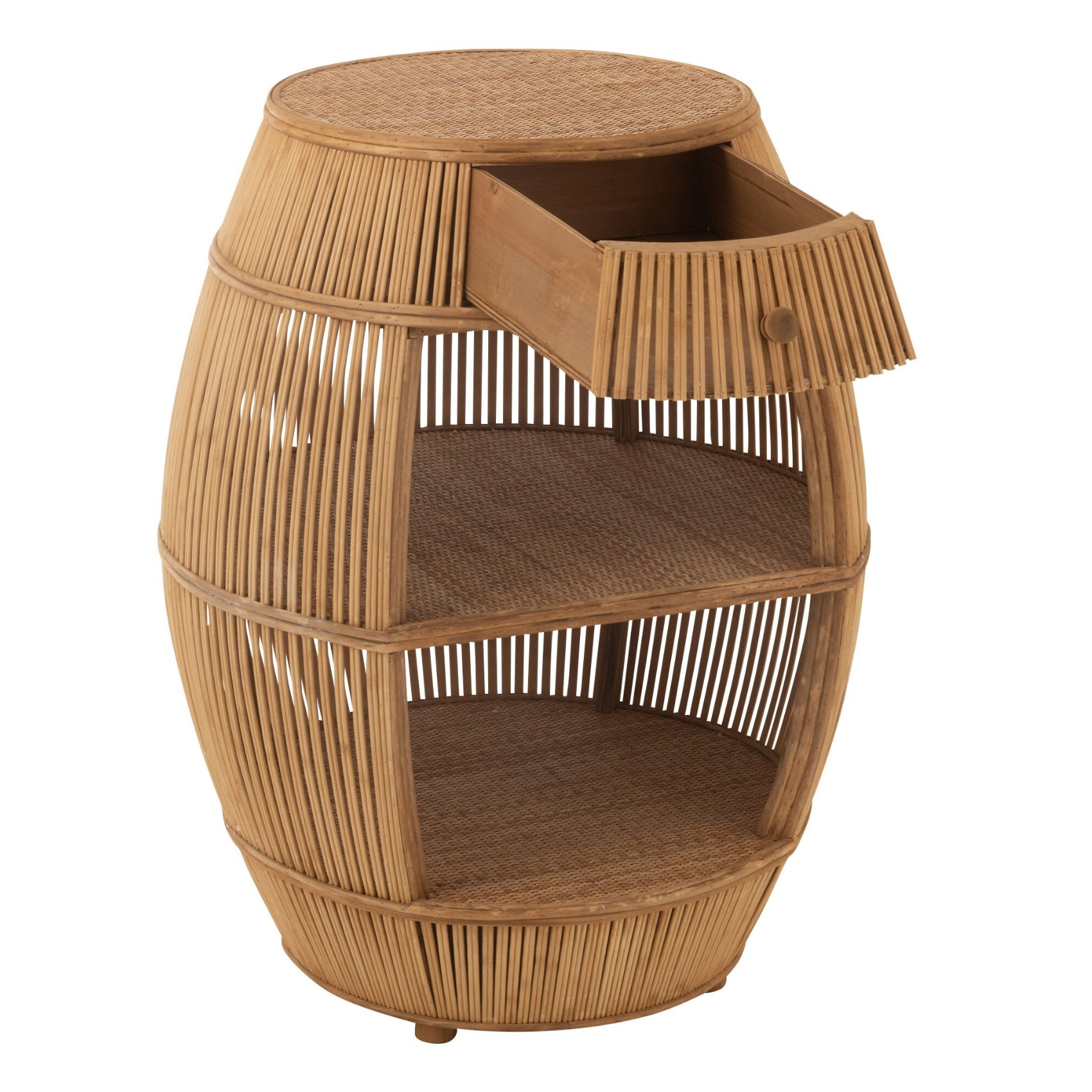 Table basse rotin meuble de rangement multi fonction — vue 3