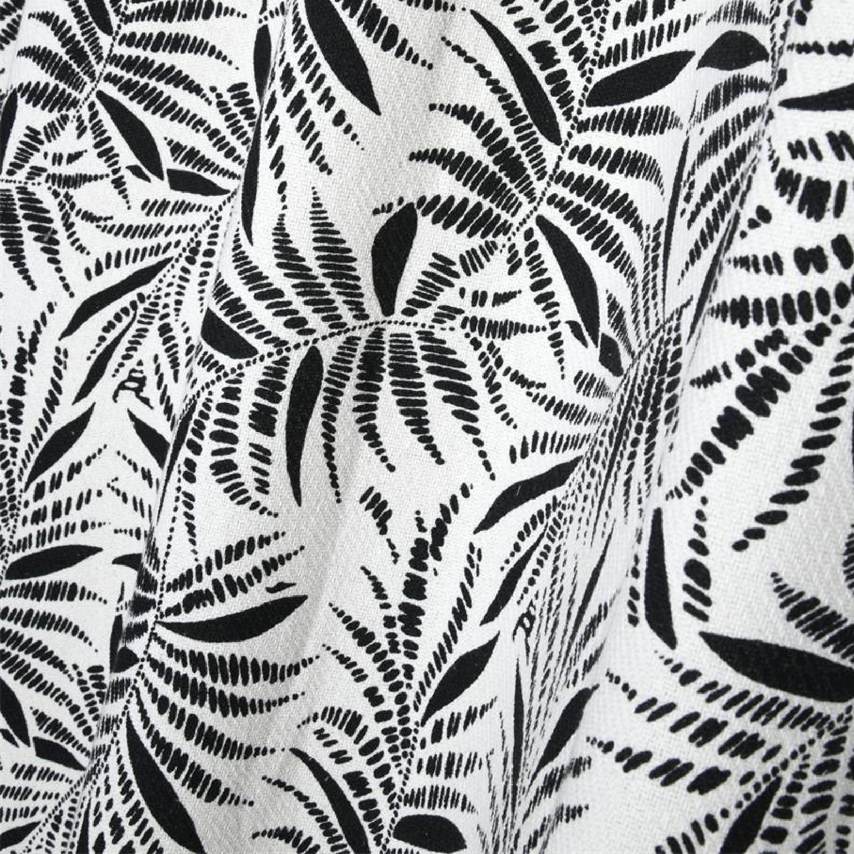 Rideau à oeillets imprimé feuillage tropical en coton — vue 3