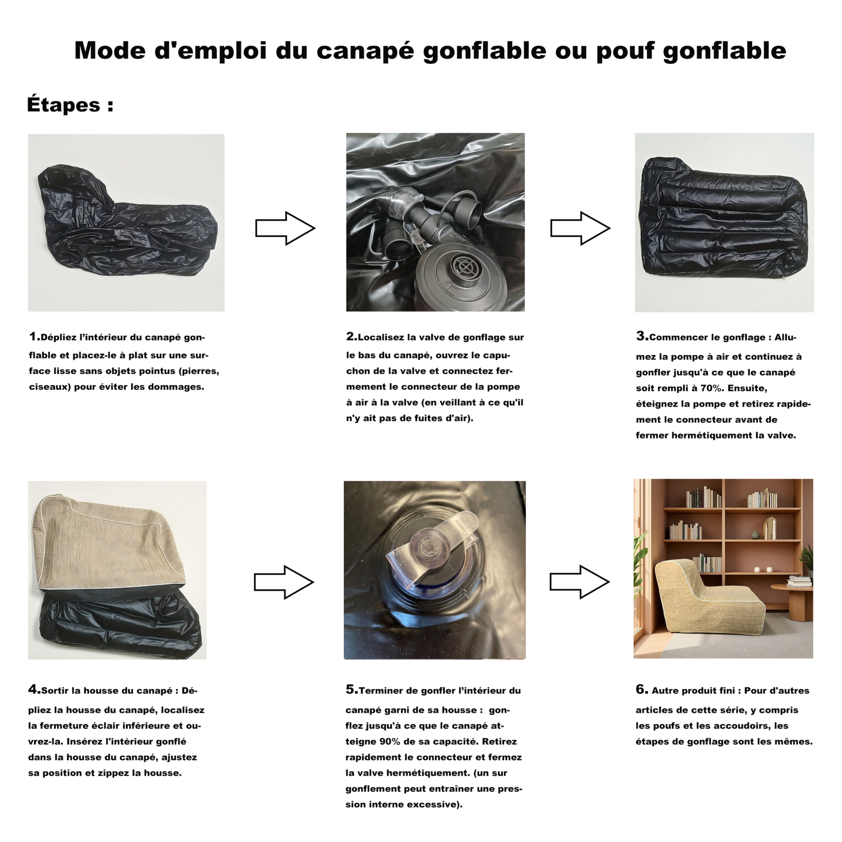 Fauteuil gonflable extérieur avec housse déhoussable FORMENTERA — vue 5