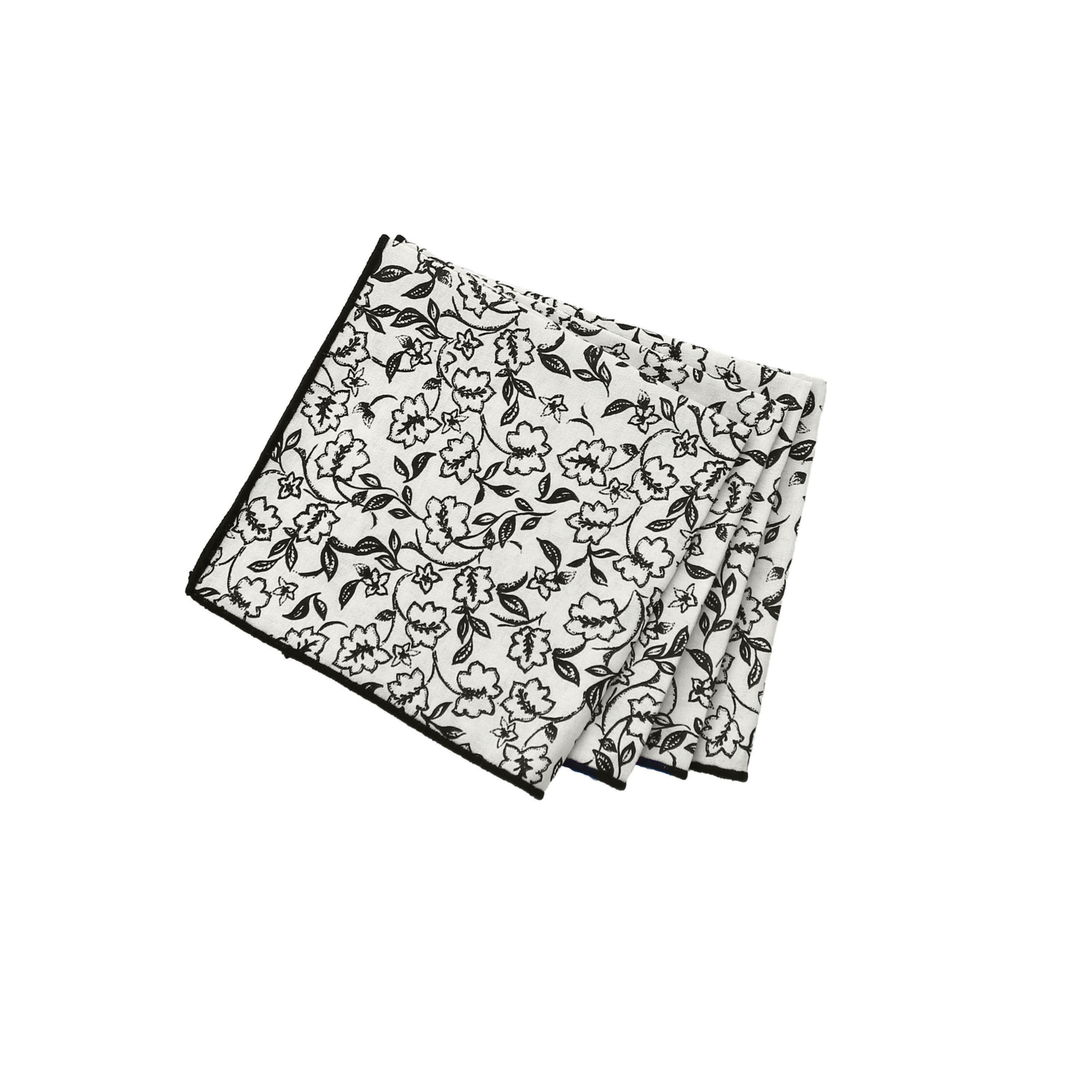 Lot de 4 serviettes de table motif fleuri