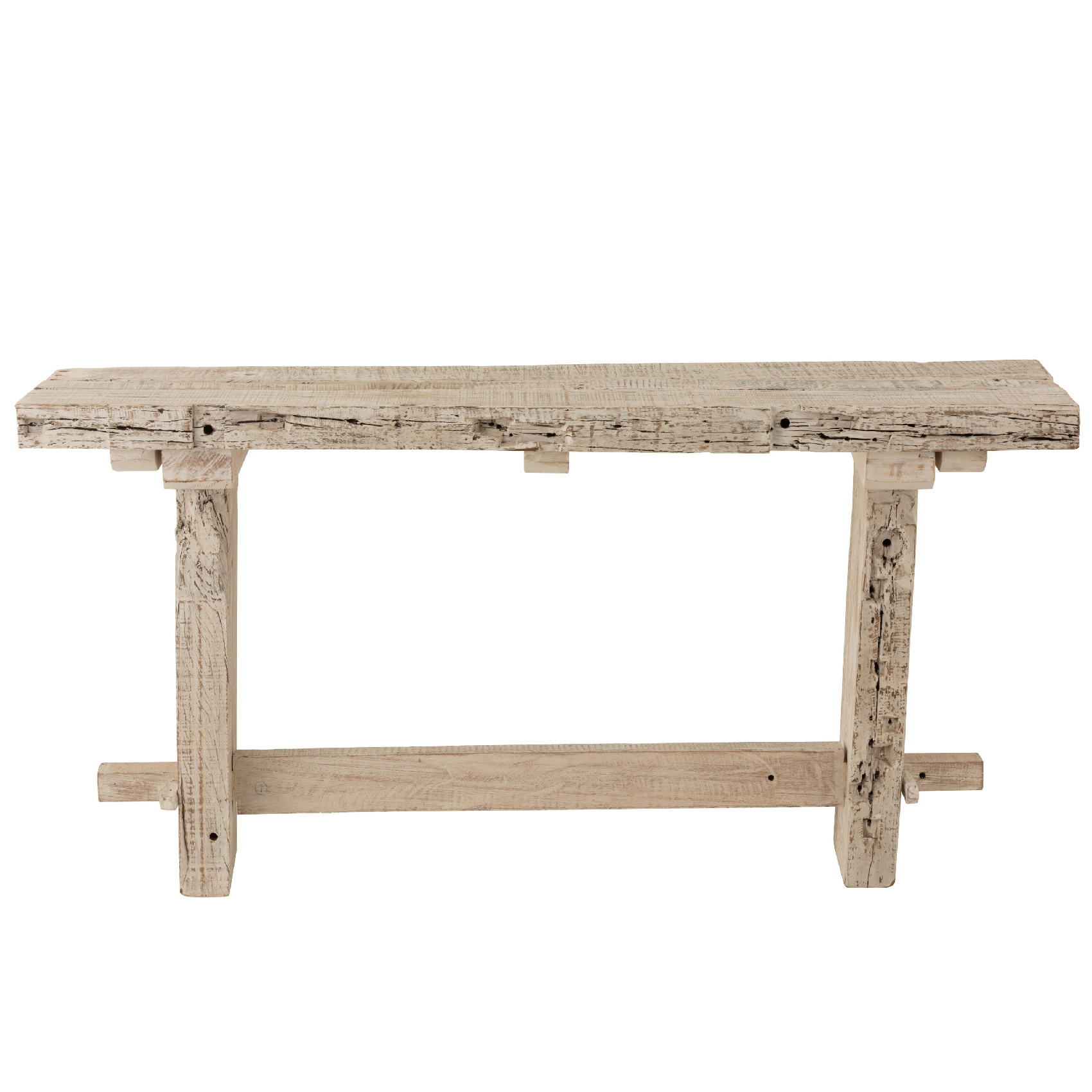 Console brut en bois recyclé blanchi — vue 4