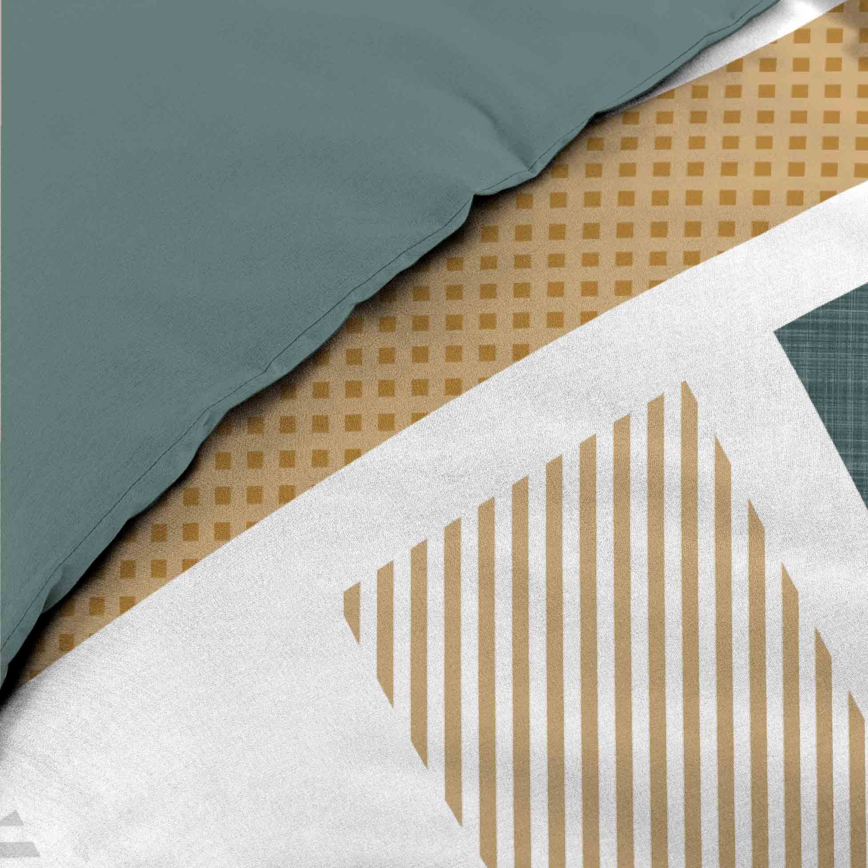 Parure de lit coton motif graphique double face imprimée — vue 3