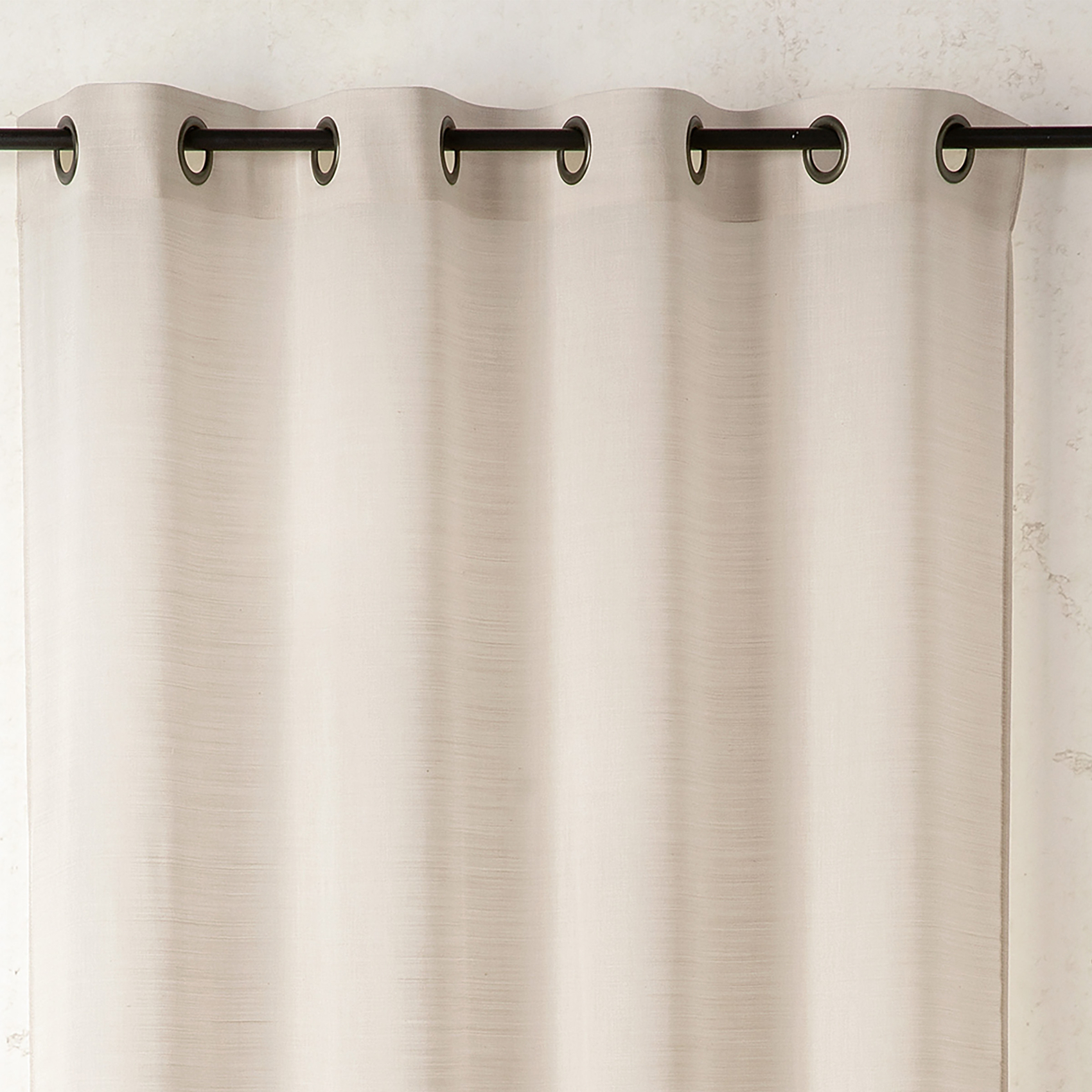 Voilage uni en laine avec oeillets — vue 4