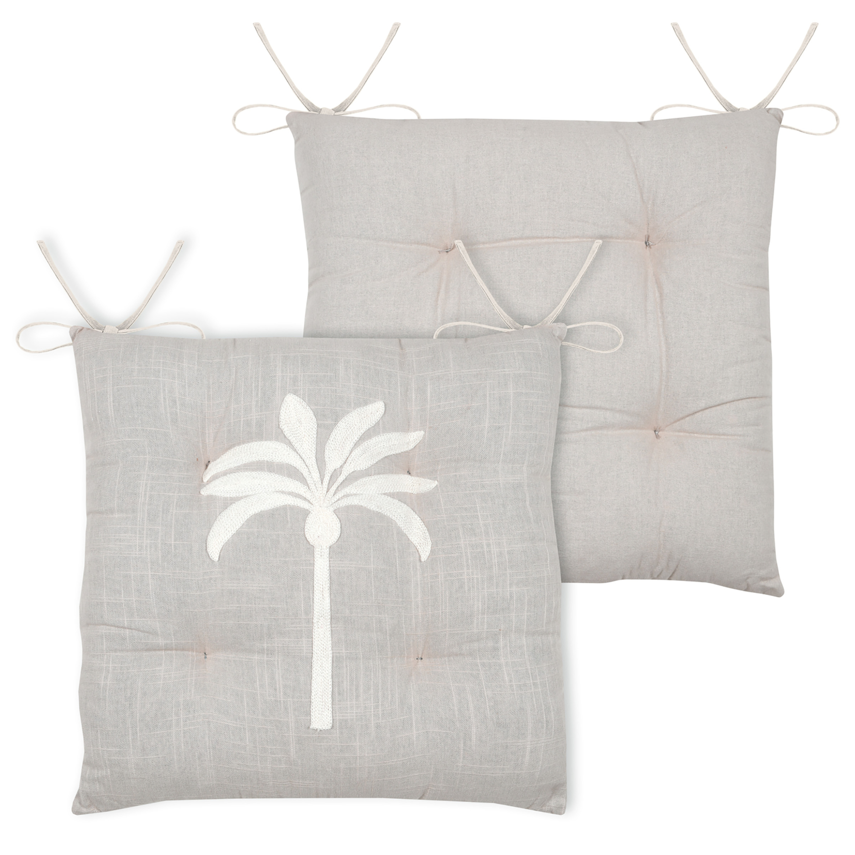 Galette de chaise brodée motif palmier — vue 5