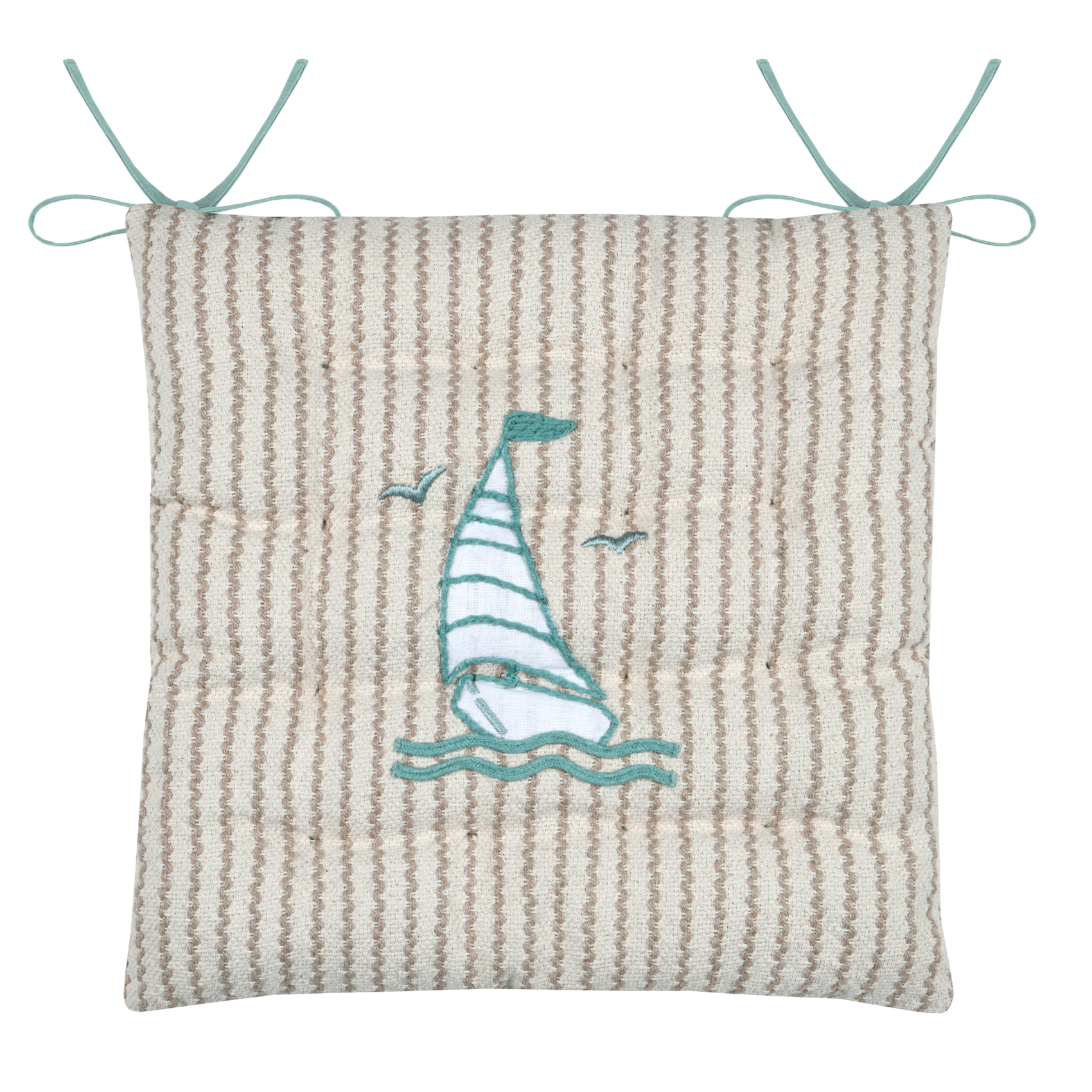 Galette de chaise polycoton matelassée marin