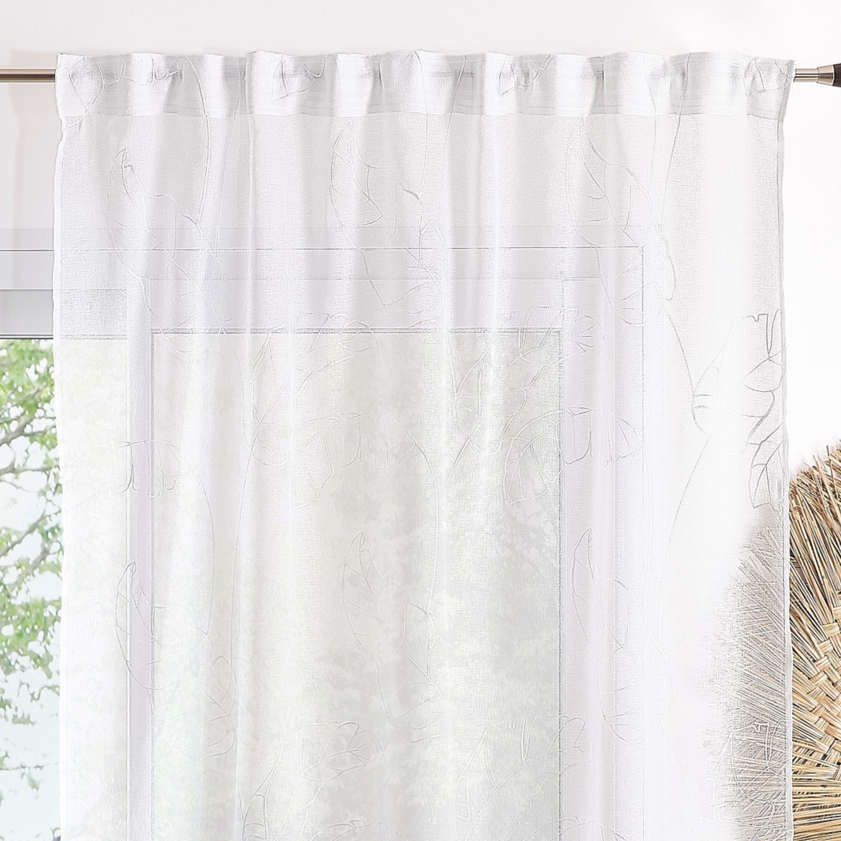 Voilage motif feuilles à pattes cachées — vue 4