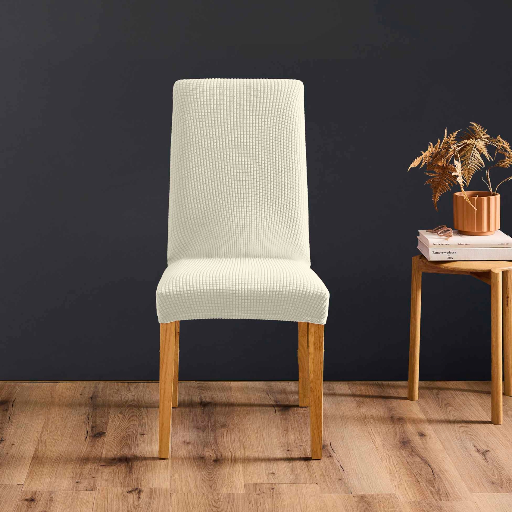 Housse de chaise extensible gaufrée pour assise 40 à 50 cm — vue 5