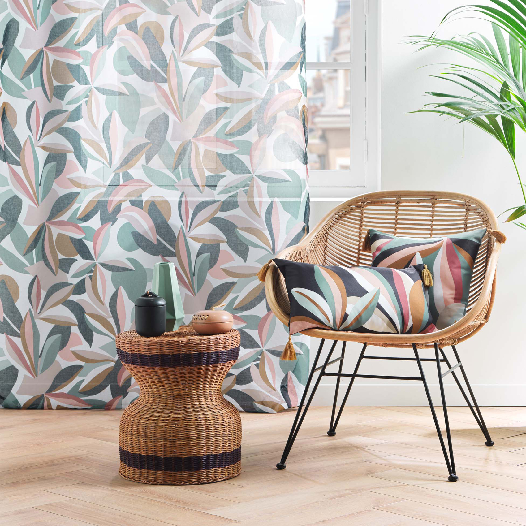 Voilage à œillets imprimé graphique — vue 4