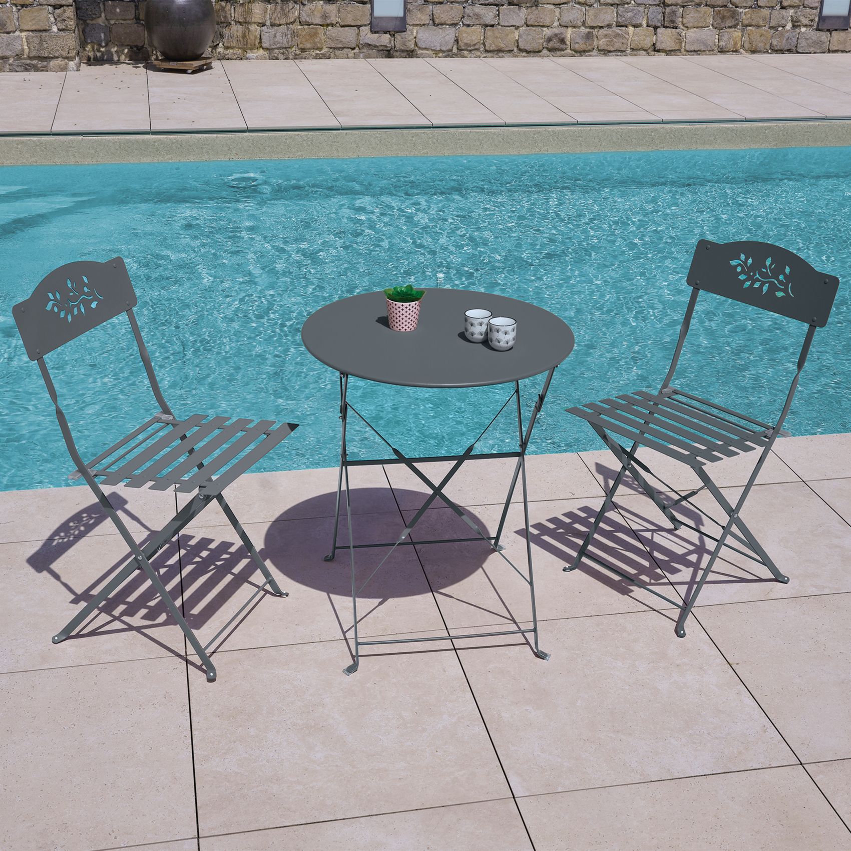 Lot de deux chaises de jardin pliante en acier — vue 4