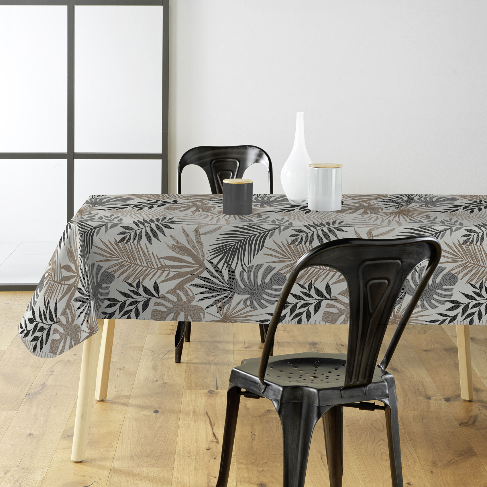 Toile cirée texturée motif feuillage pailleté sur mesure — vue 4