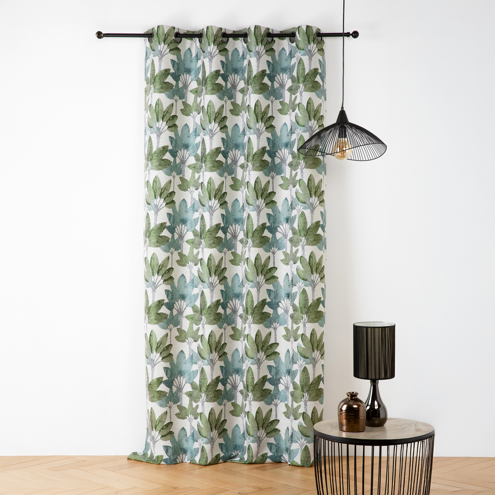 Rideau à oeillets jacquard motif végétal — vue 5