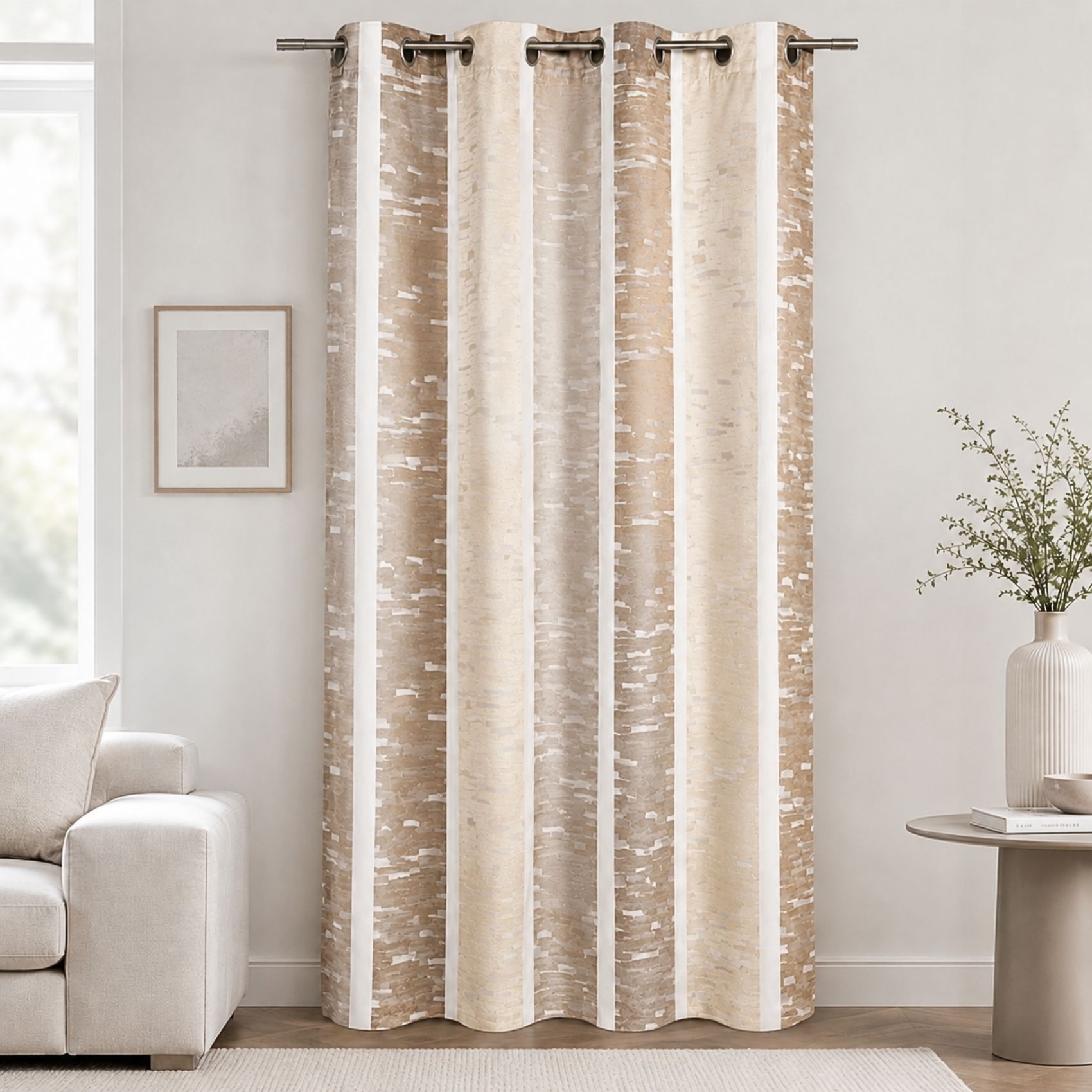 Rideau jacquard à rayures verticales colorées