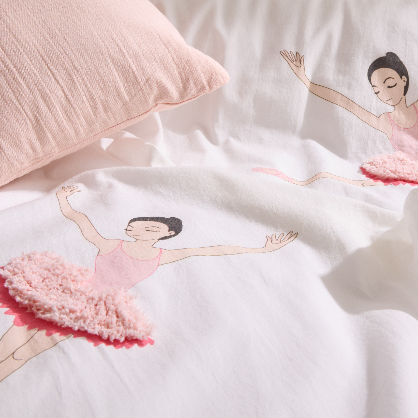Parure de lit enfant 2 pièces coton tufté ballerine housse + taie — vue 4