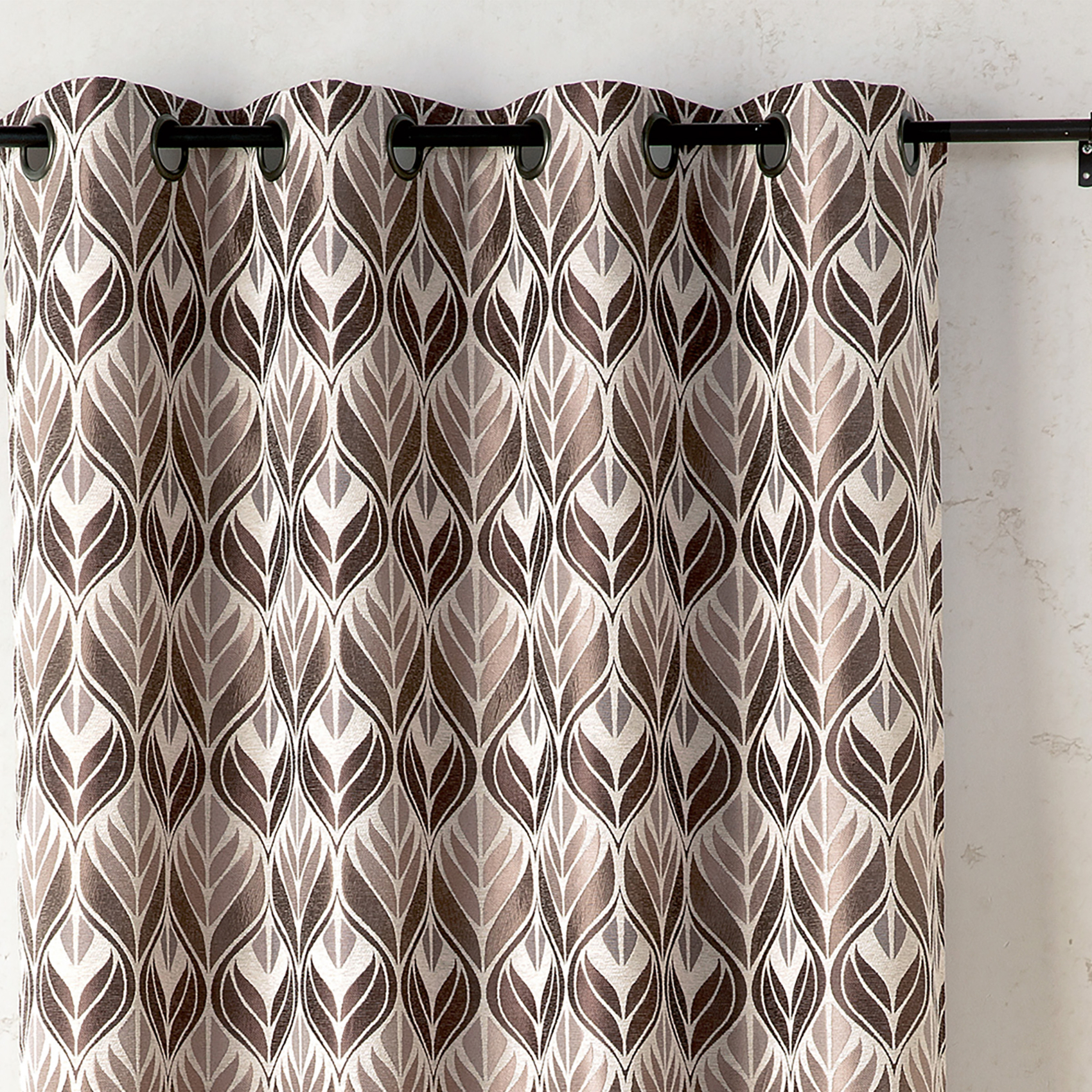 Rideau motif art déco effet velours à oeillets — vue 4