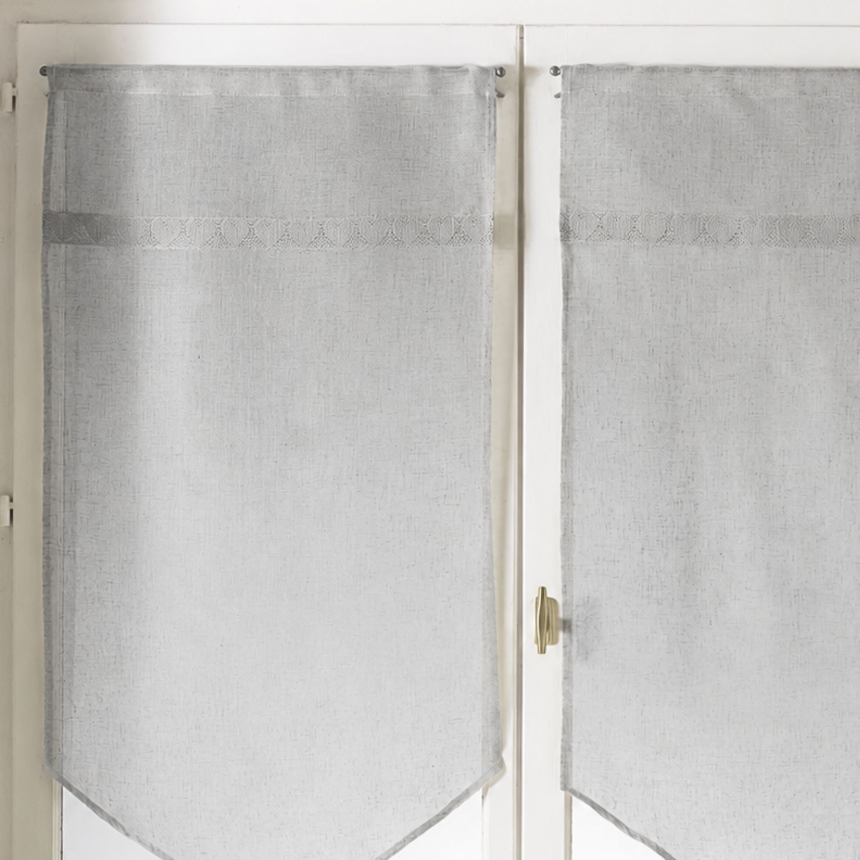 Paire de voilages à parement en macramé cœurs — vue 3