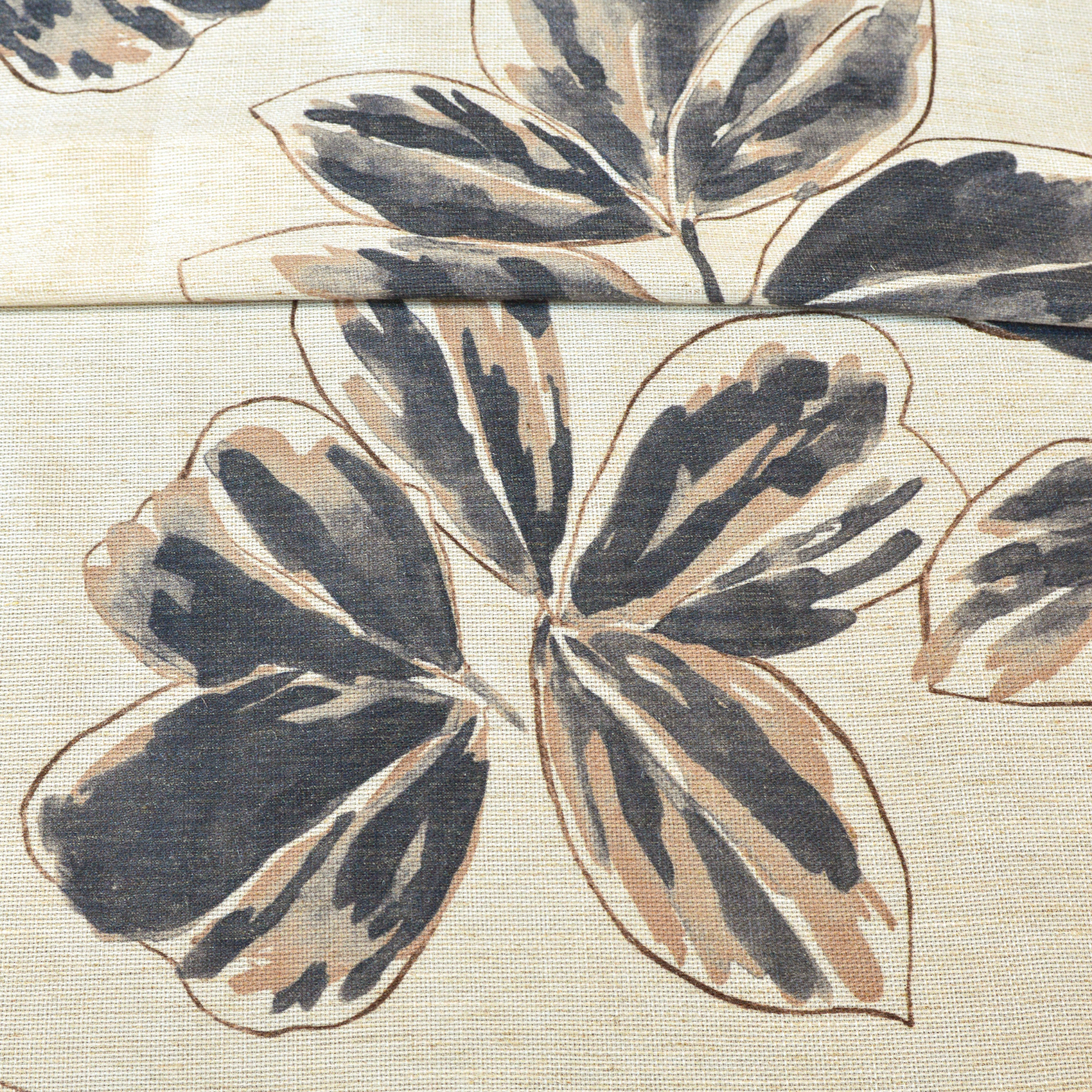 Rideau poly-lin imprimé fleur aquarelle — vue 3