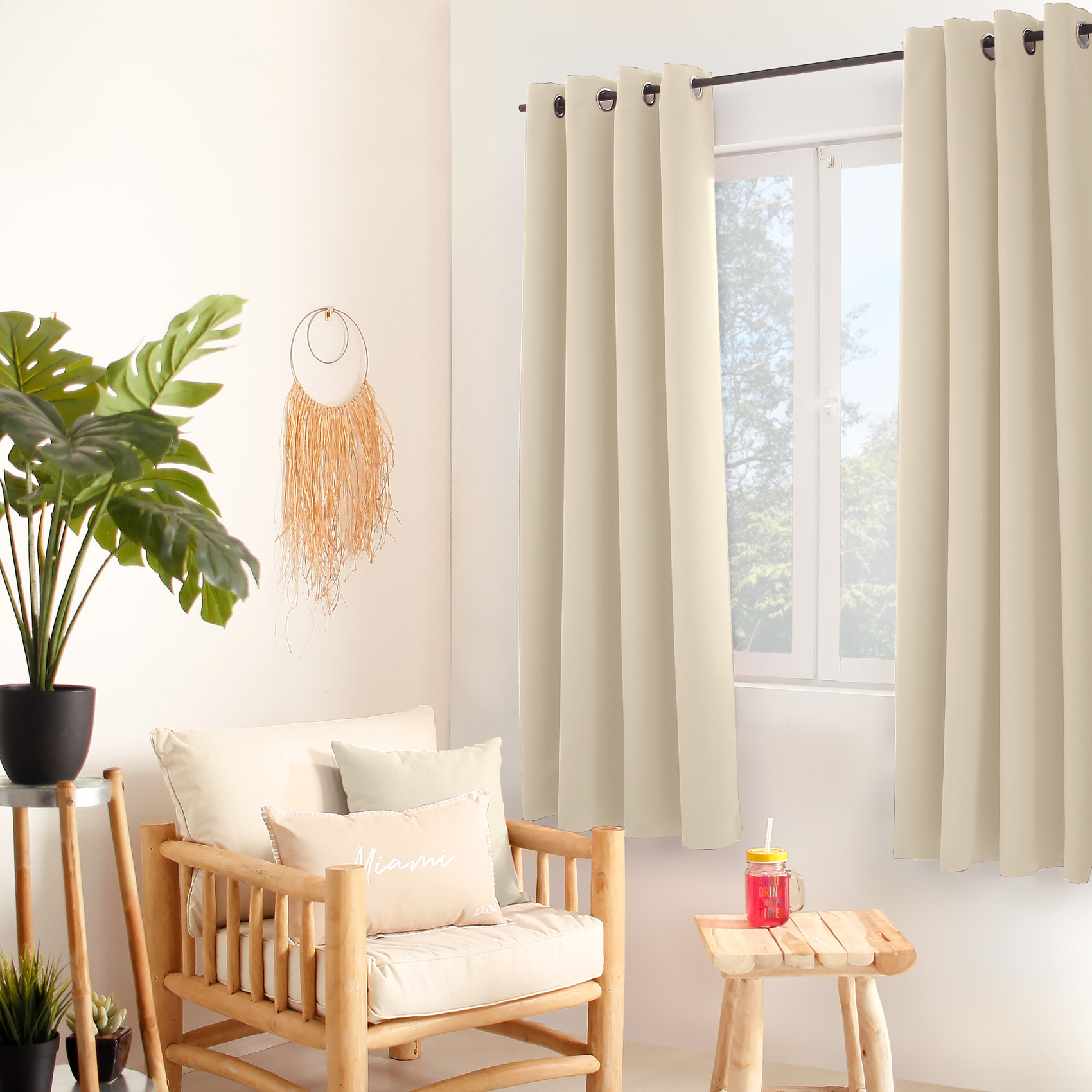 Rideau thermique en microfibre doublée