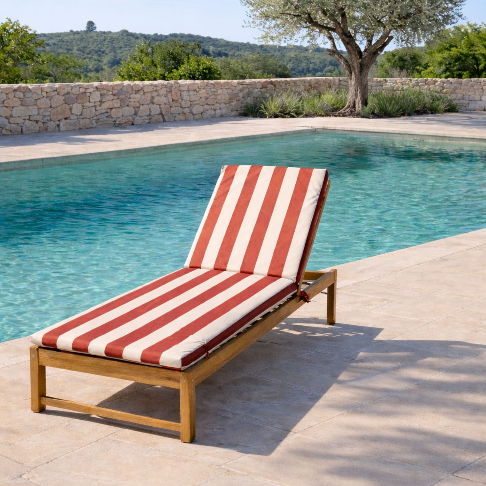 Matelas bain de soleil imperméable déhoussable à rayures ARCACHON — vue 6