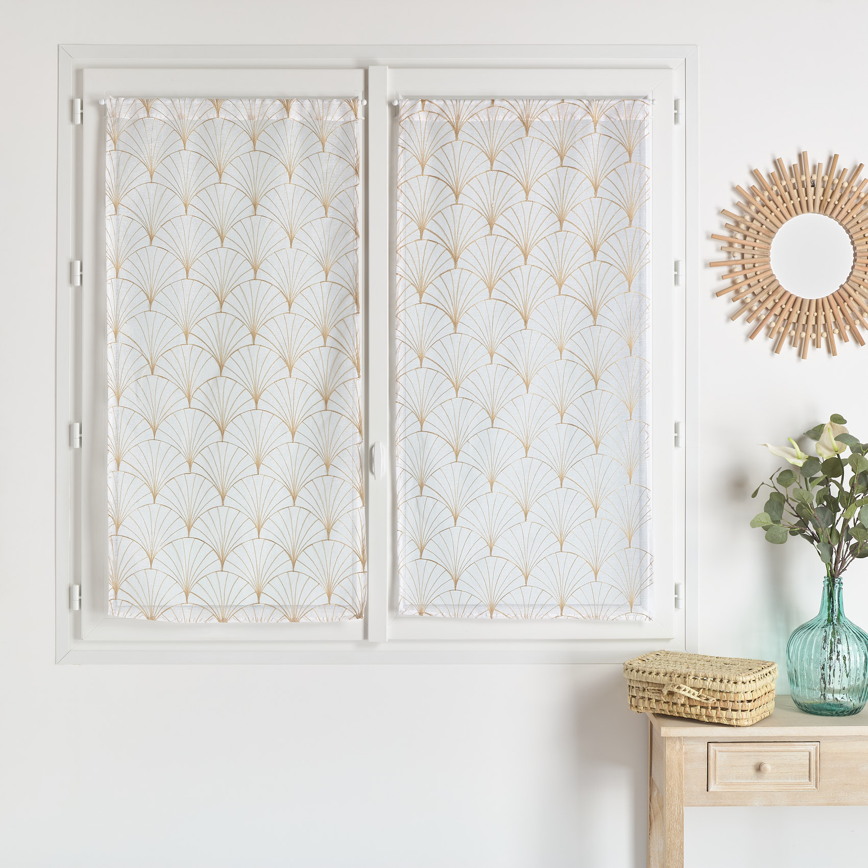 Paire de petits voilages brodés au style art déco — vue 4