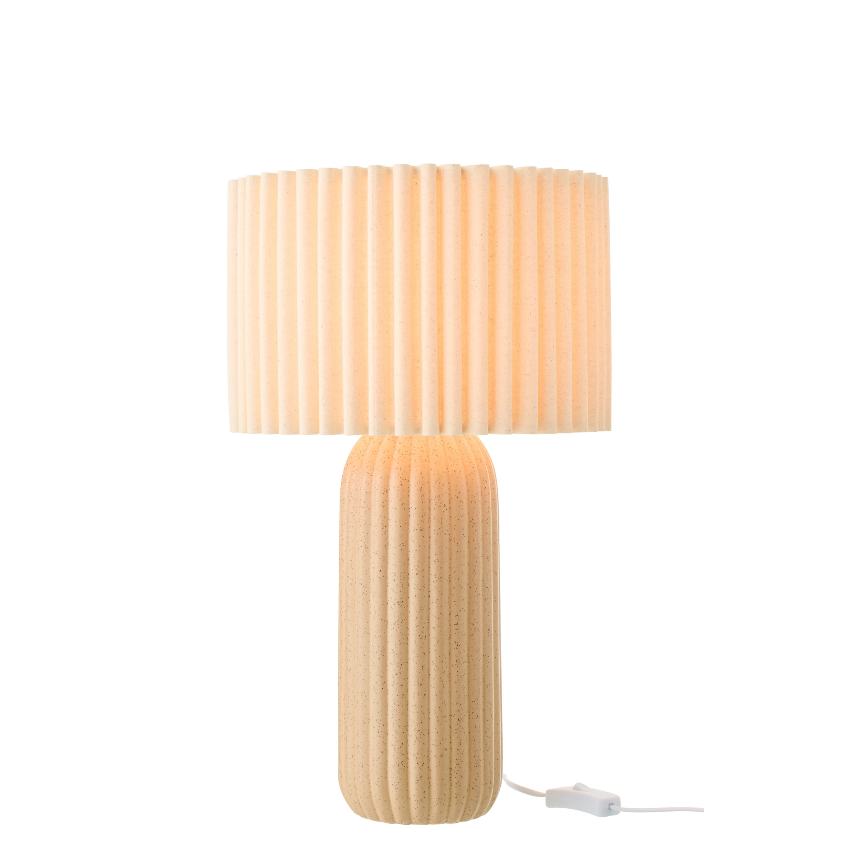 Lampe à poser en poterie avec abat-jour plissé — vue 4