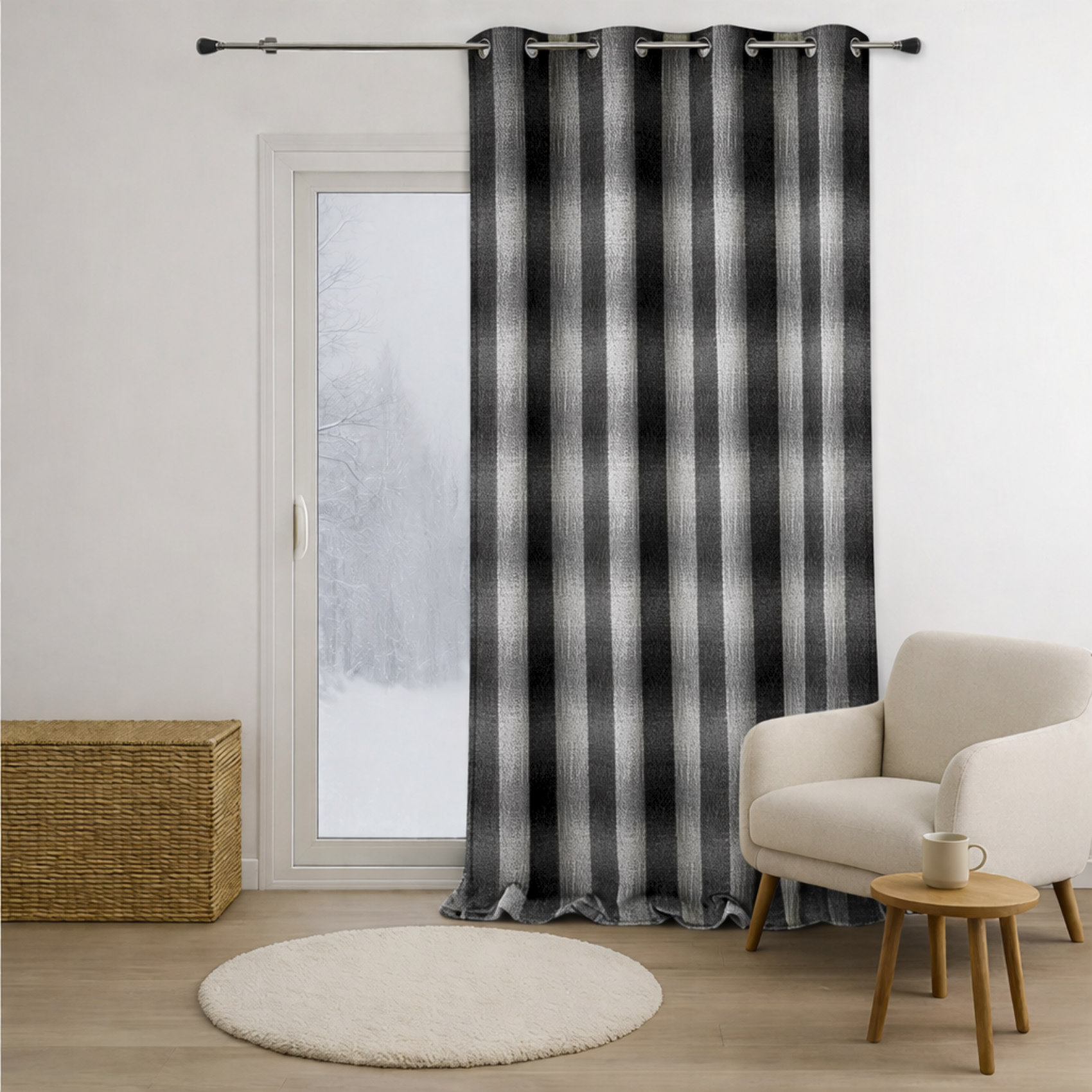 Rideau en Jacquard Effet Quadrillé — vue 5