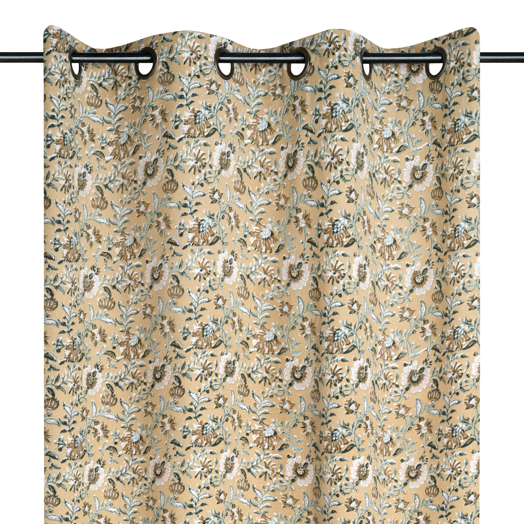 Rideau à oeillets floral abstrait — vue 4