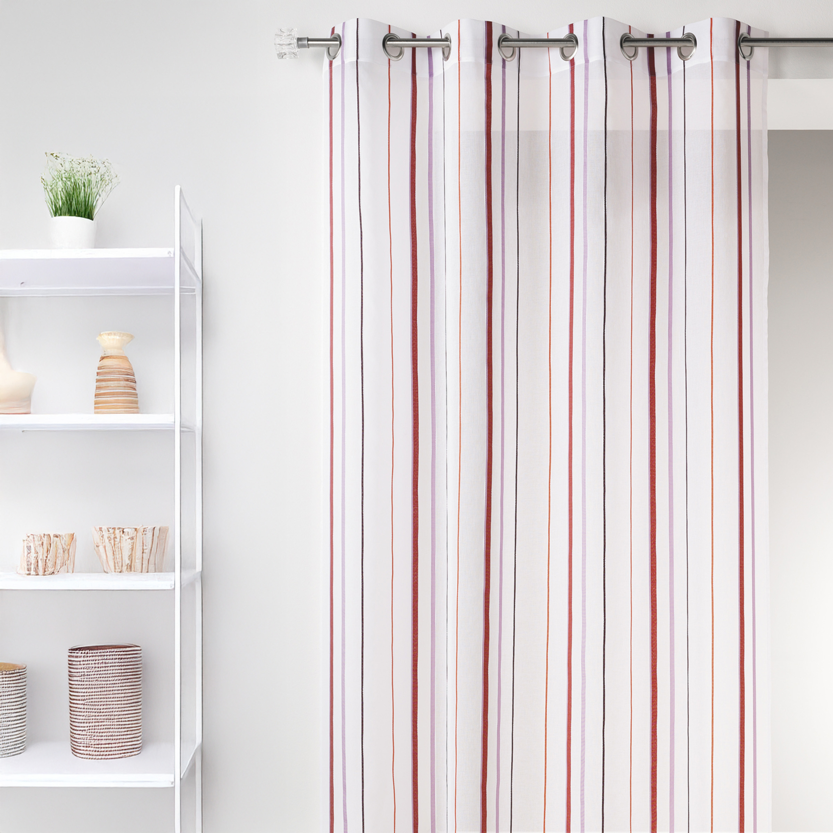 Voilage en Etamine avec Rayures Verticales — vue 4